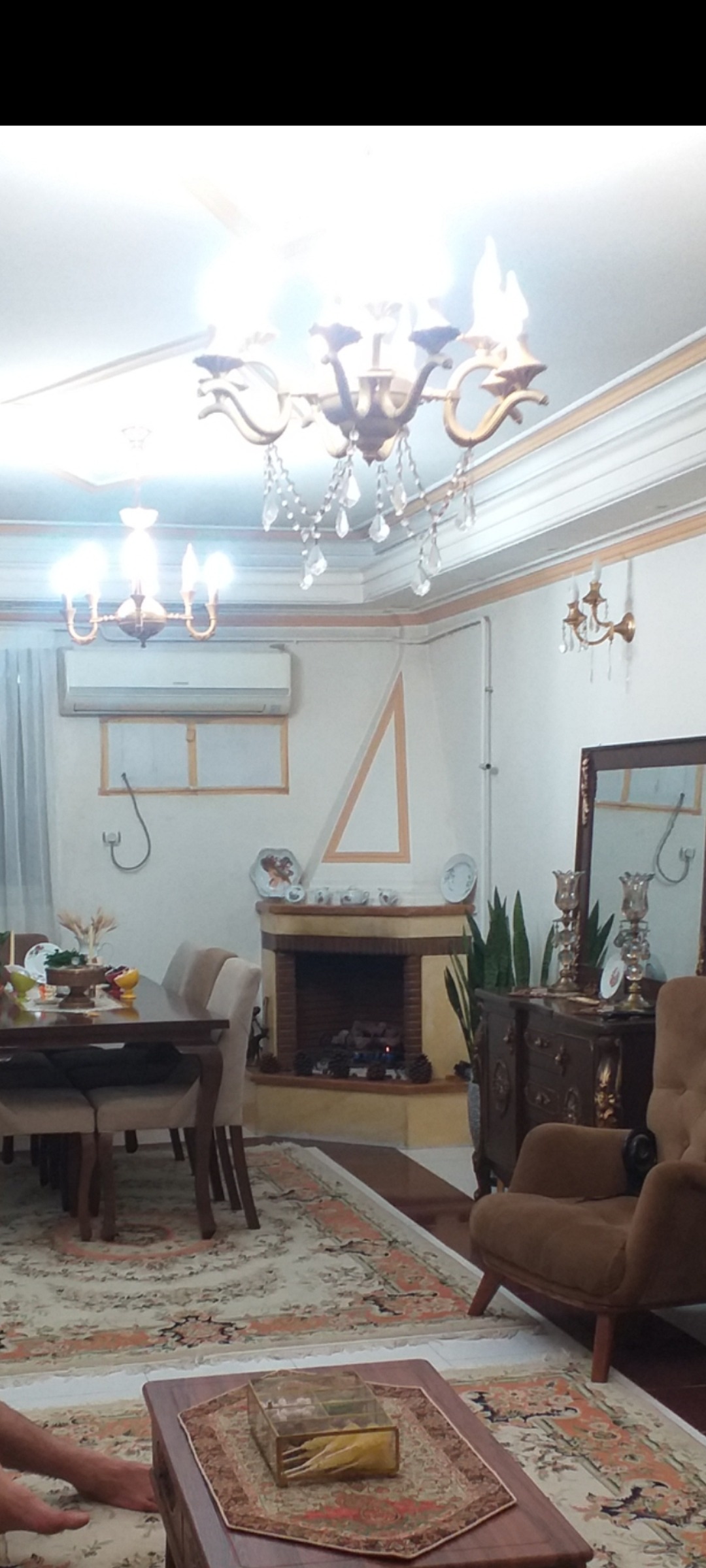 لوستر برنجی 8شعله قدیمی