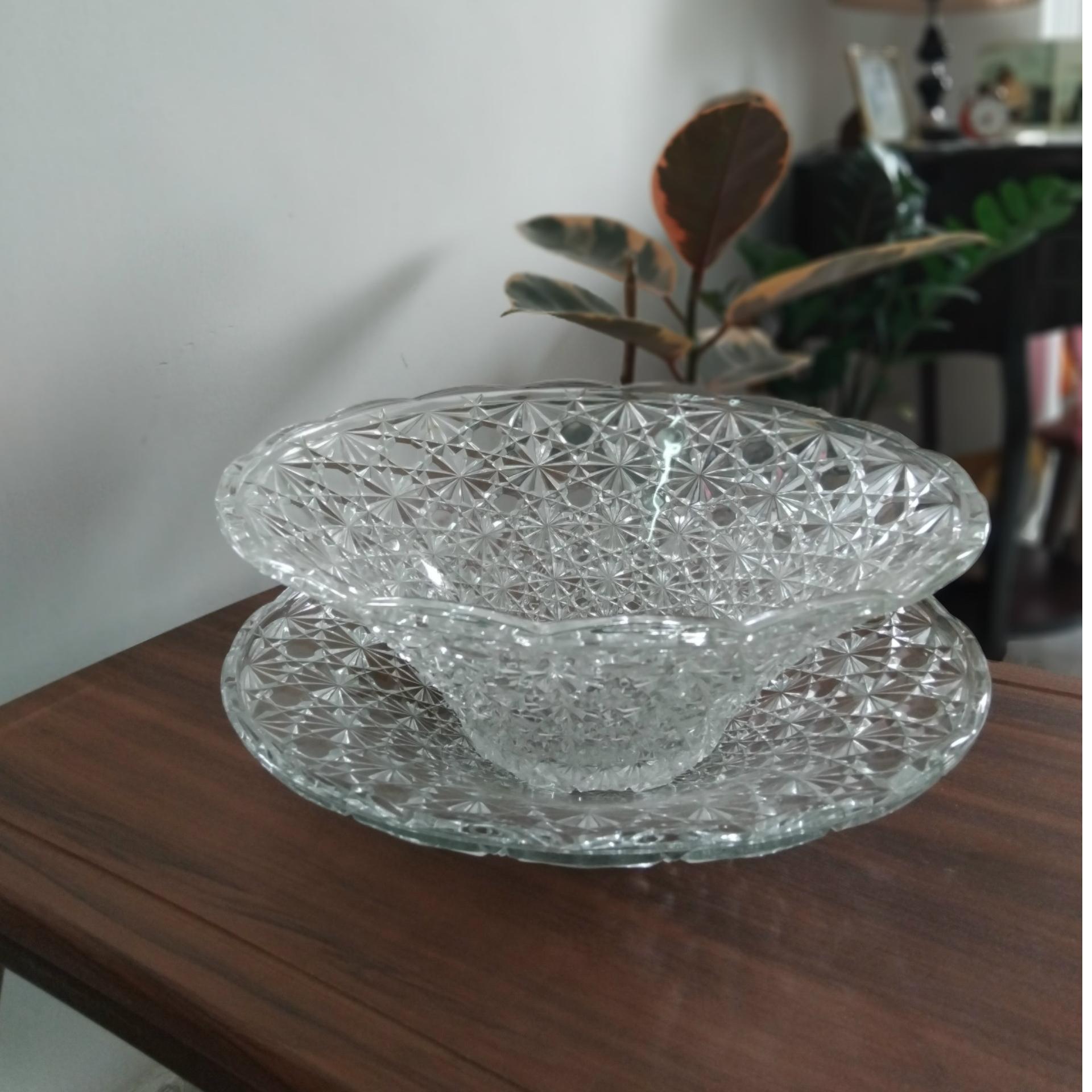 قاب و قدح فرانسه پرتراش و قدیمی