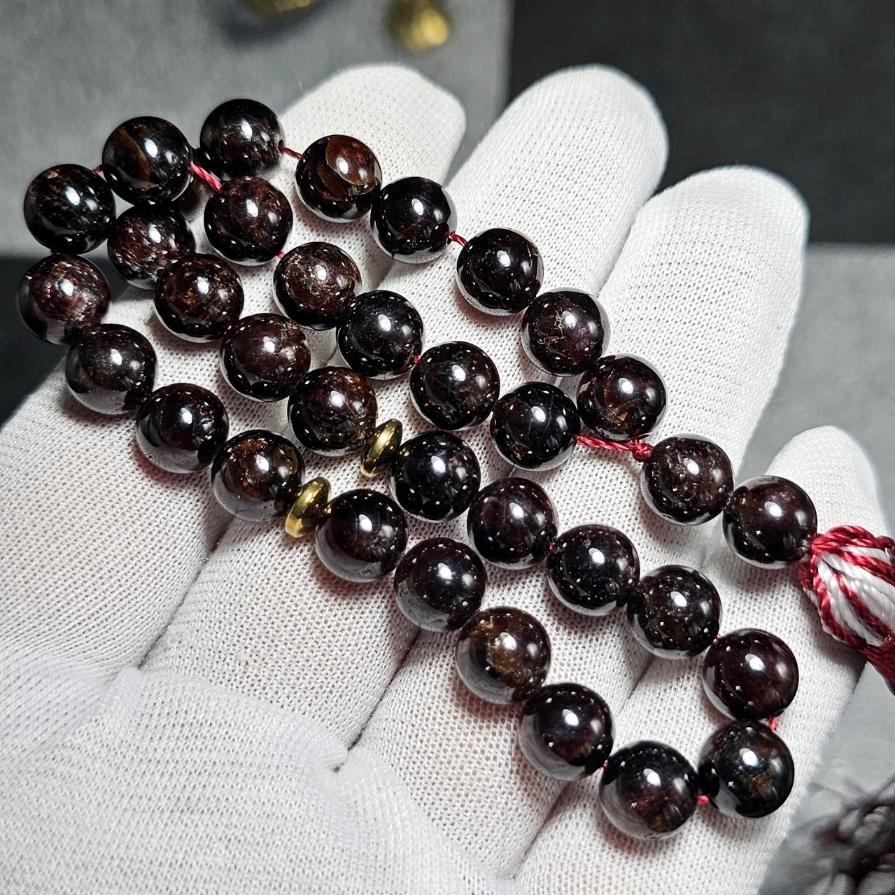  تسبیح 33 دانه گارنت معدنی  کد  10505