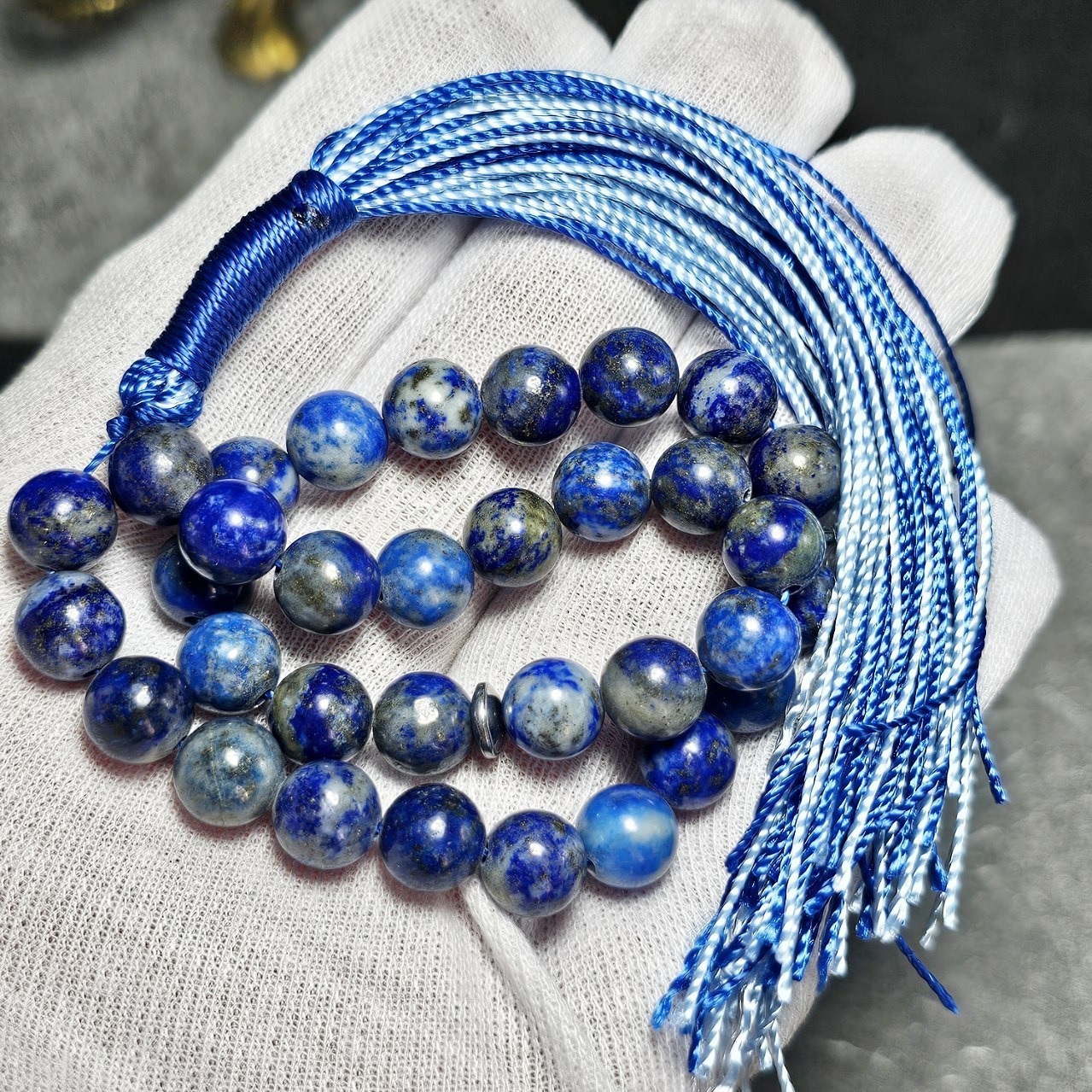 تسبیح 33 دانه سنگ لاجورد معدنی کد  10506