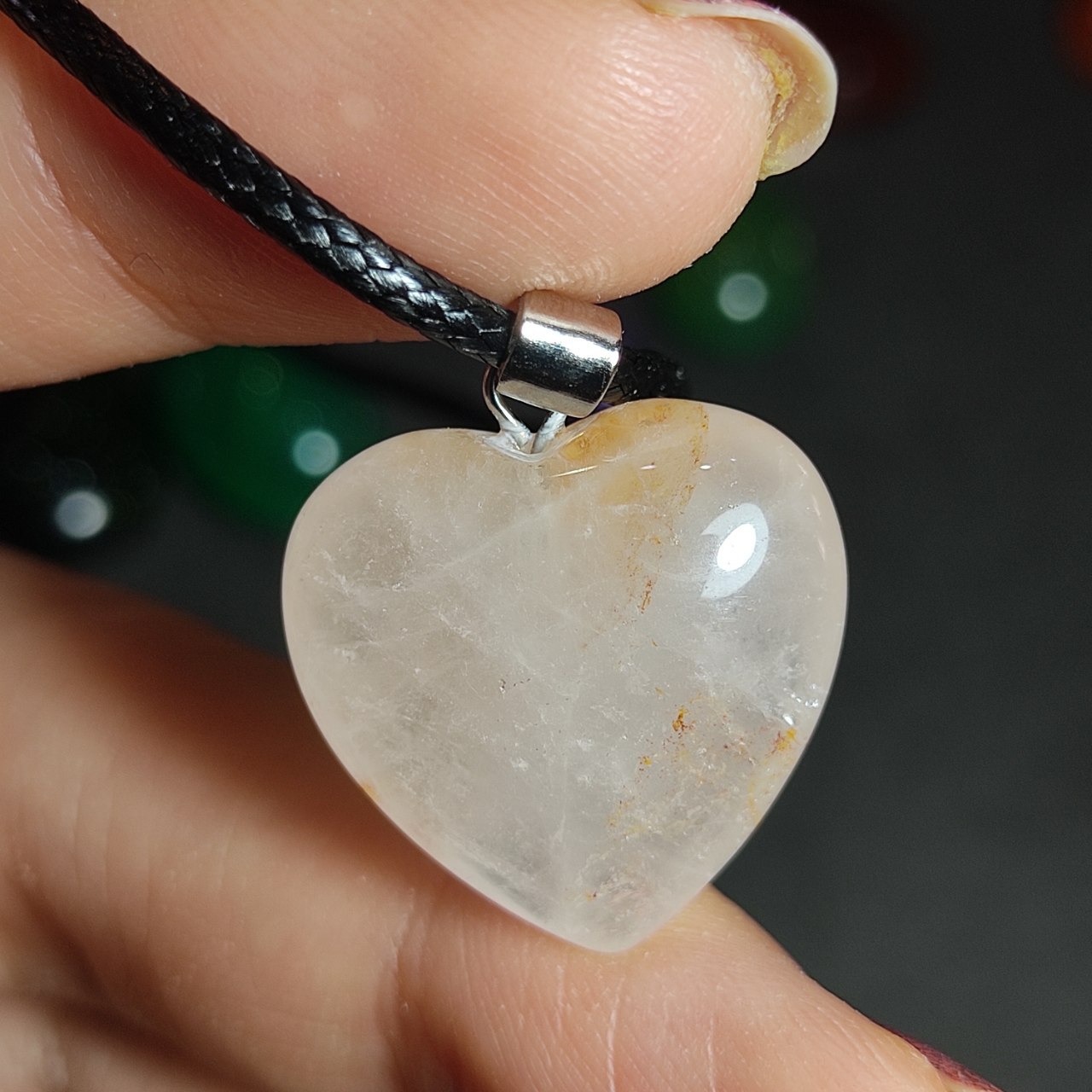 گردنبند سنگ رز کوارتز معدنی کد 10044