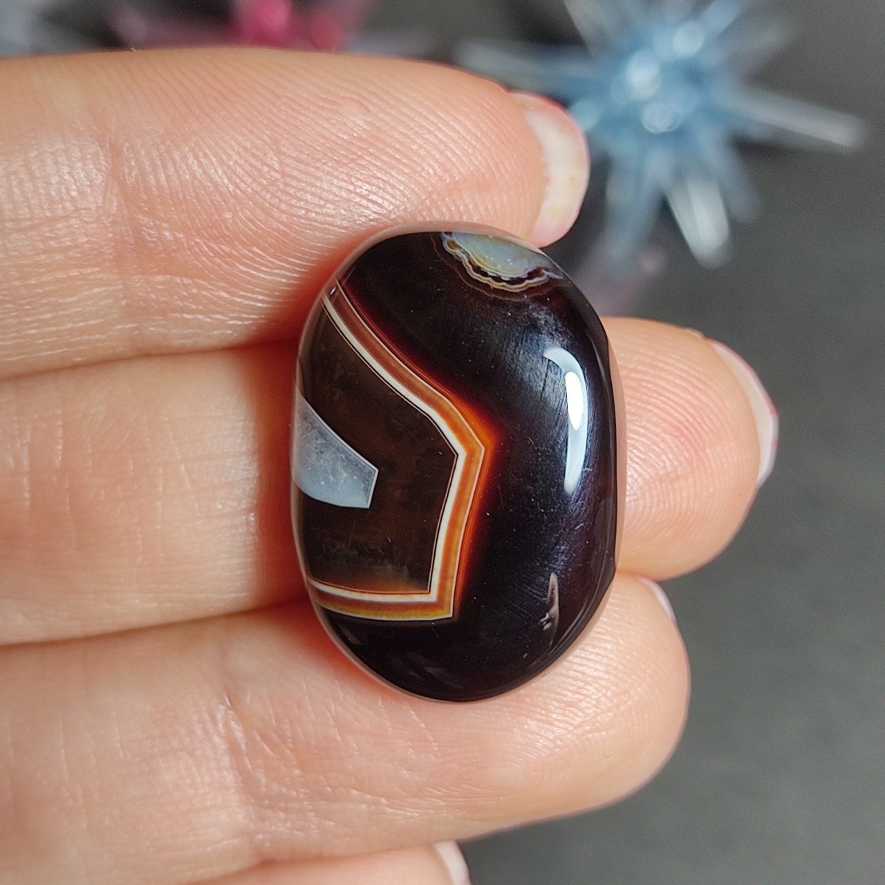  نگین سنگ عقیق سلیمانی معدنی کد 10095