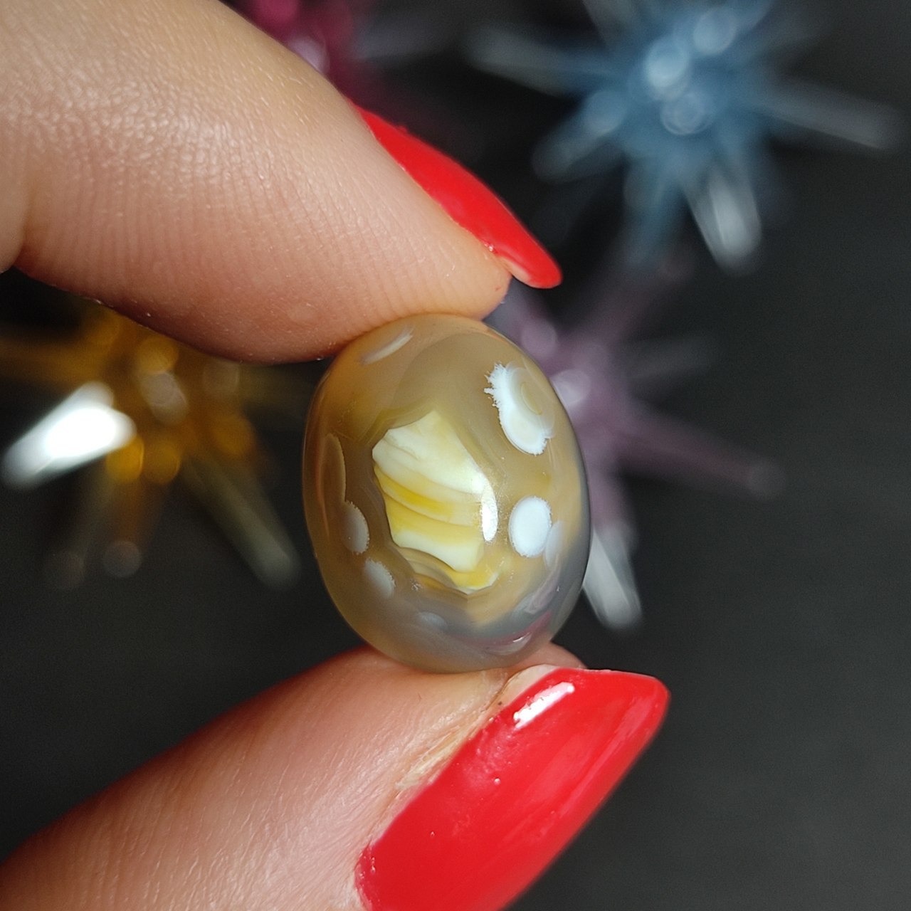 نگین سنگ طبیعی عقیق باباقوری معدنی کد10096