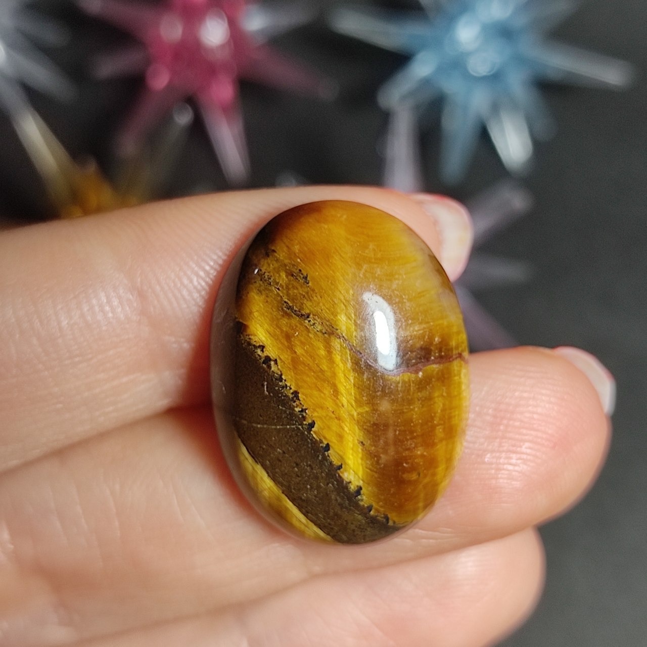  نگین سنگ طبیعی چشم ببر معدنی کد  10106