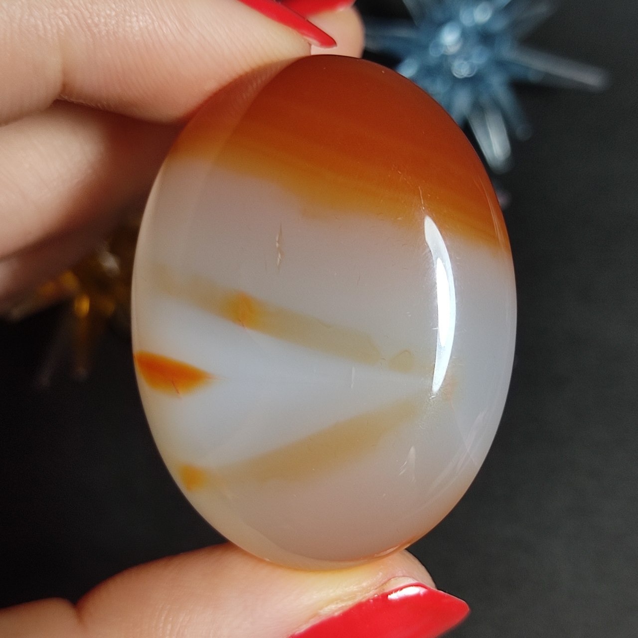 نگین درشت مدالی سنگ عقیق معدنی کد  10109