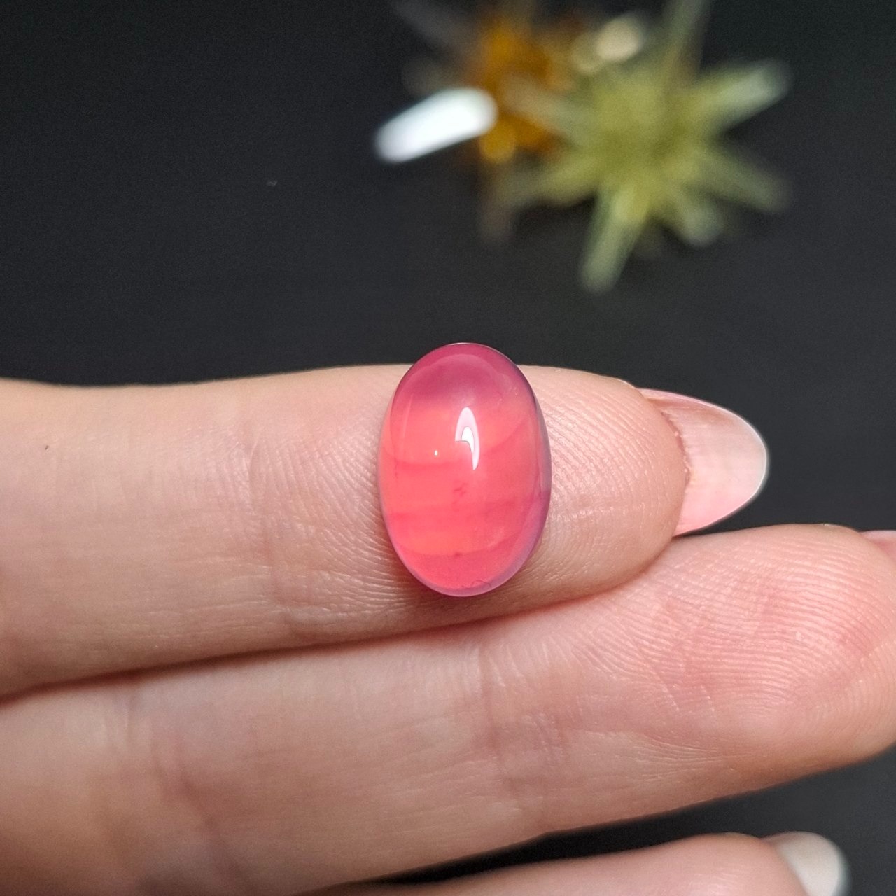 نگین سنگ عقیق صورتی معدنی کد 10259