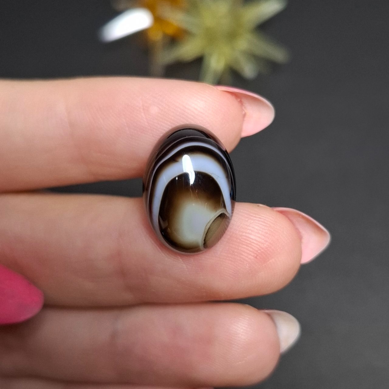 نگین سنگ عقیق سلیمانی معدنی کد 10262