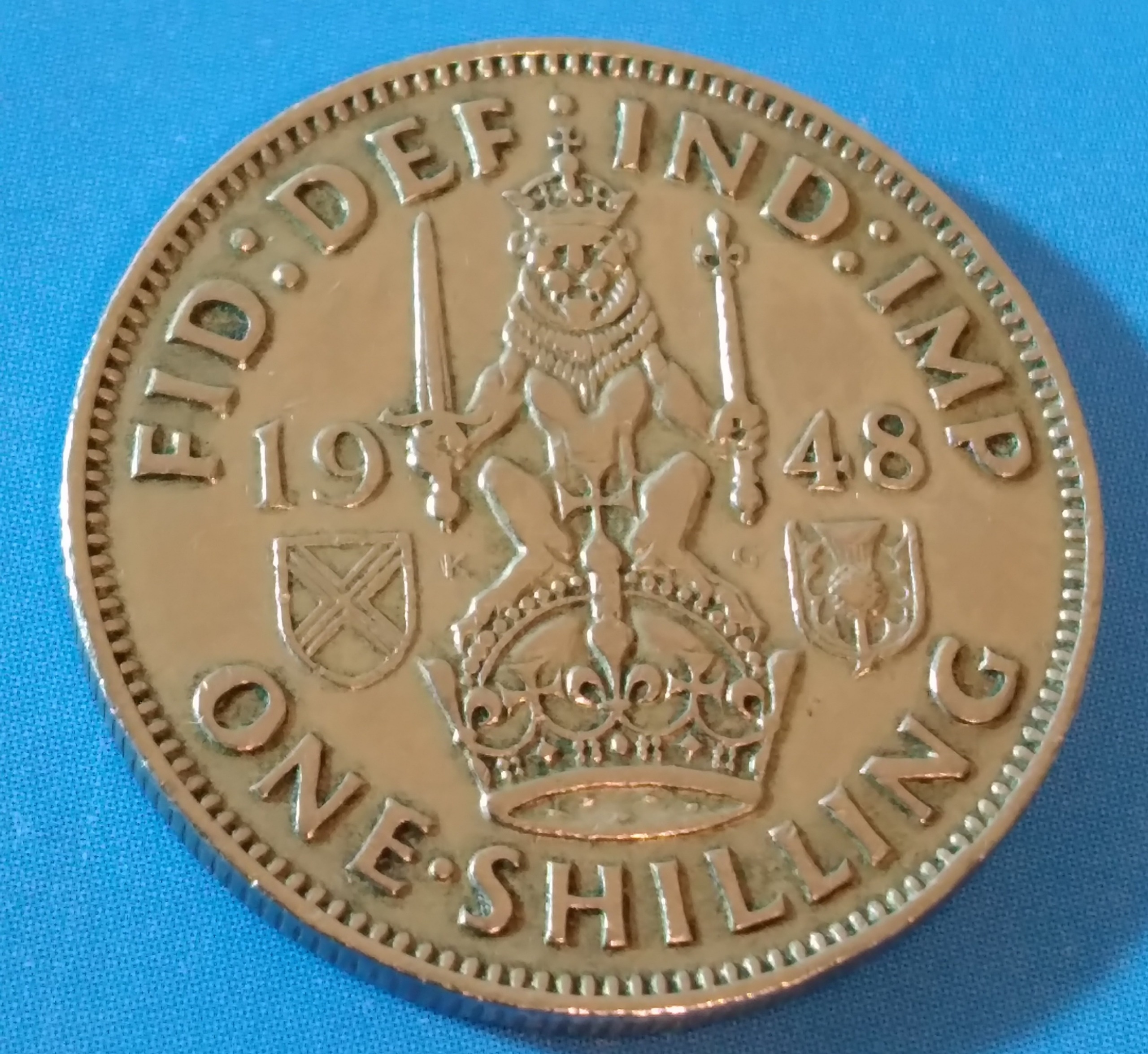 سکه 1شیلینگ جورج ششم 2 تیپ مختلف سال ضرب 1948