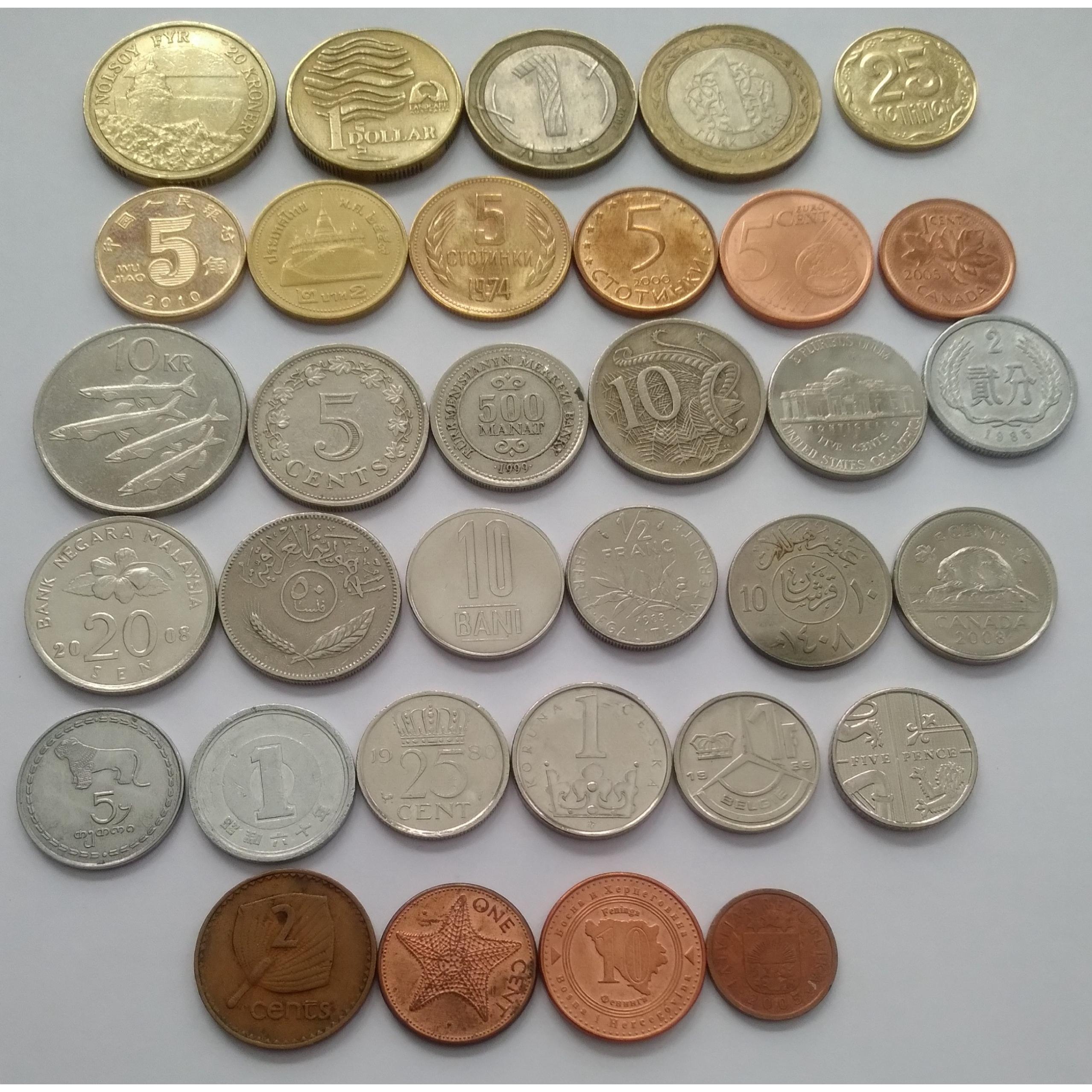 33سکه خارجی غیر تکراری از 28 کشور مختلف