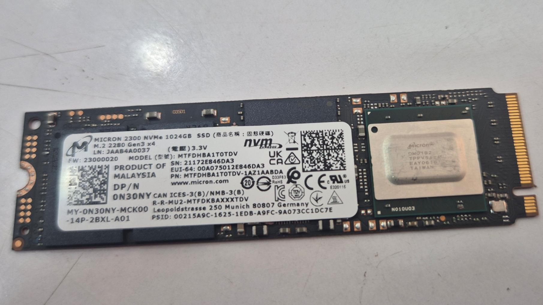 micron 2300 name 1024gb ssd