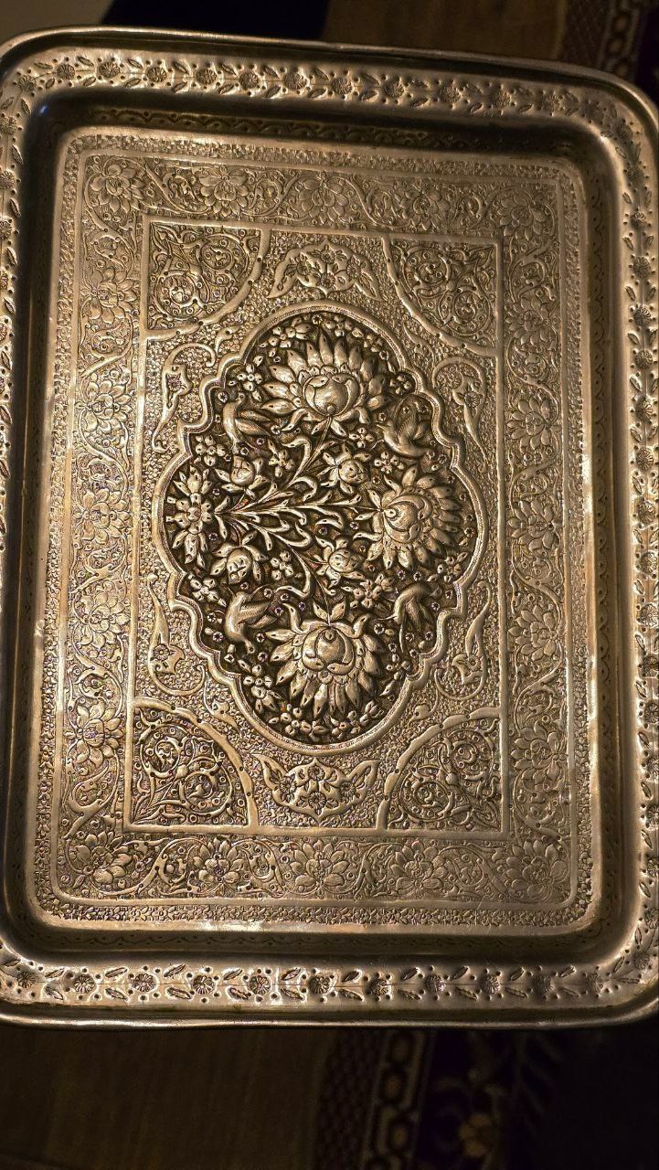 سینی قلم قاجاری قدیمی فوق العاده نفیس و زیبا