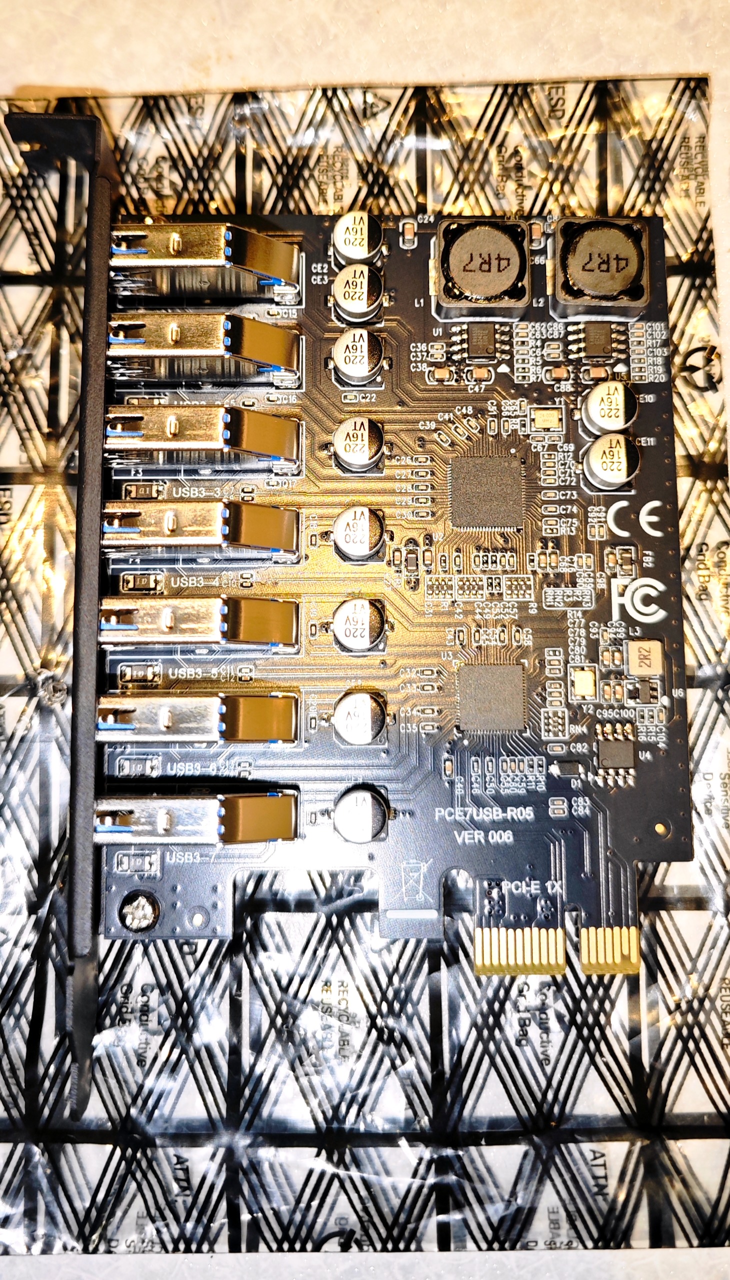 کارت تبدیل و توسعه 7 پورت pci-e to usb 3.2