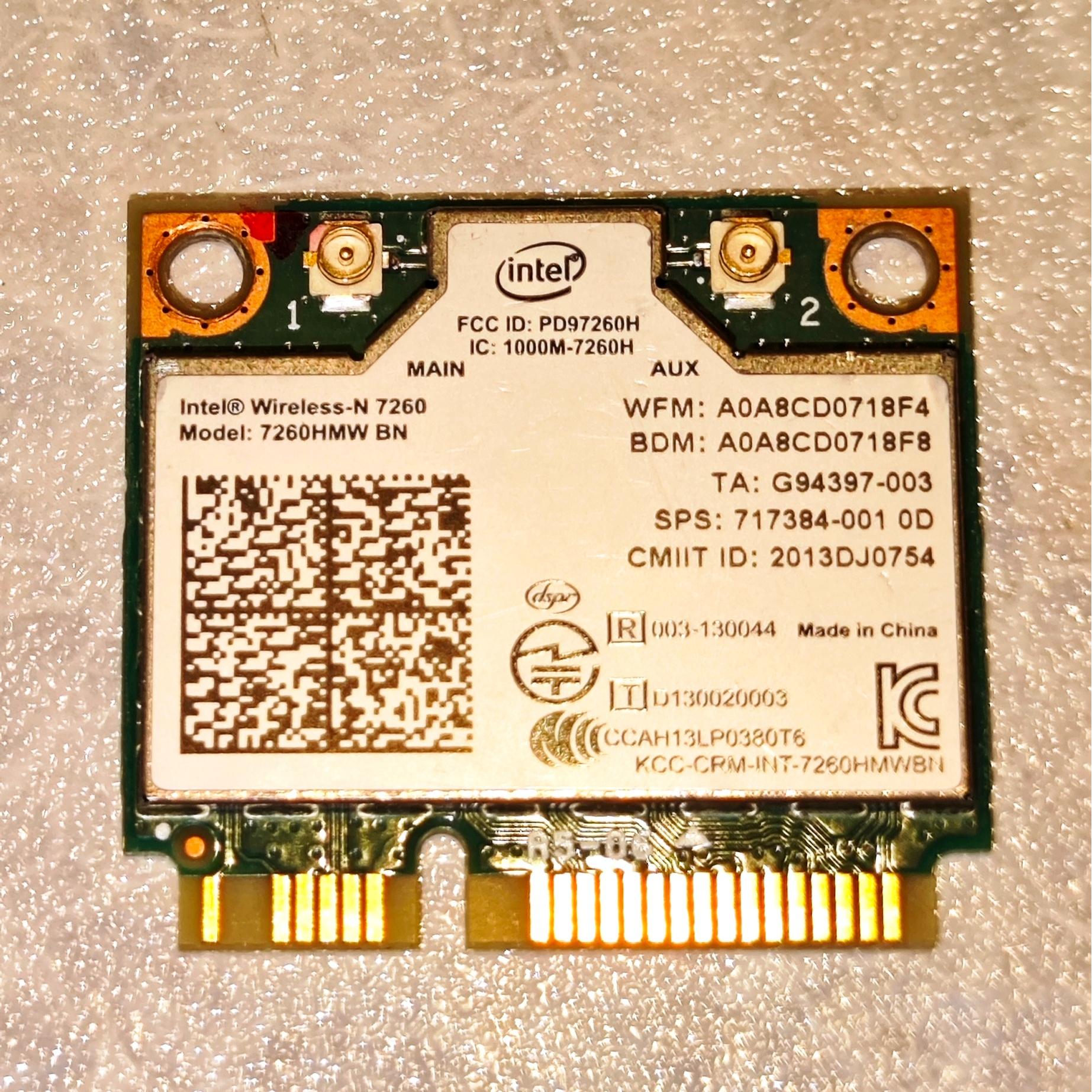 ماژول وای فای کارت شبکه لپ تاپ مدل intel 7260