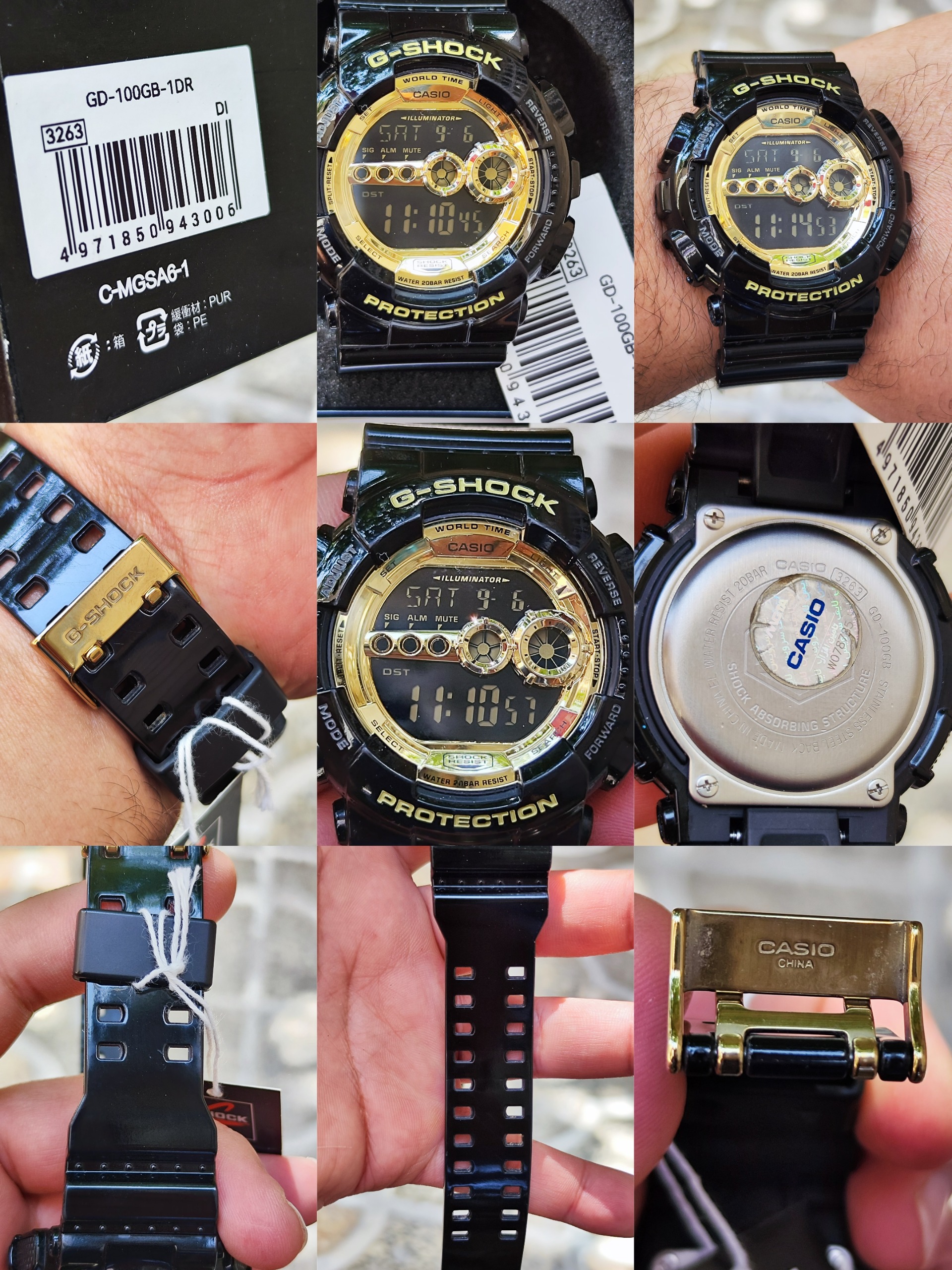  ساعت کاسیو طلایی جی شاک اورجینال casio GD100GB