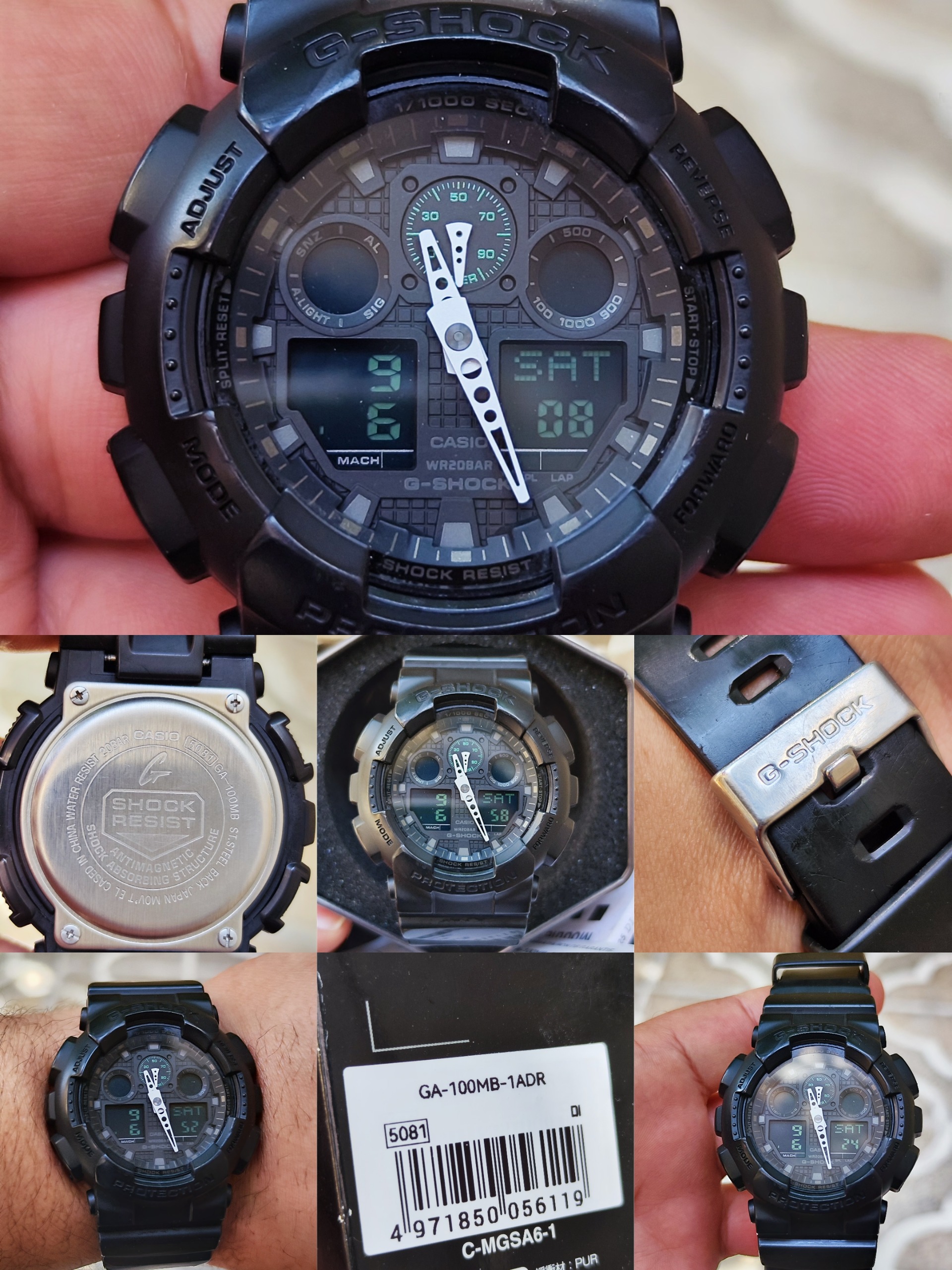 ساعت مچی کاسیو جیشاک اصل gshock ga100 mb