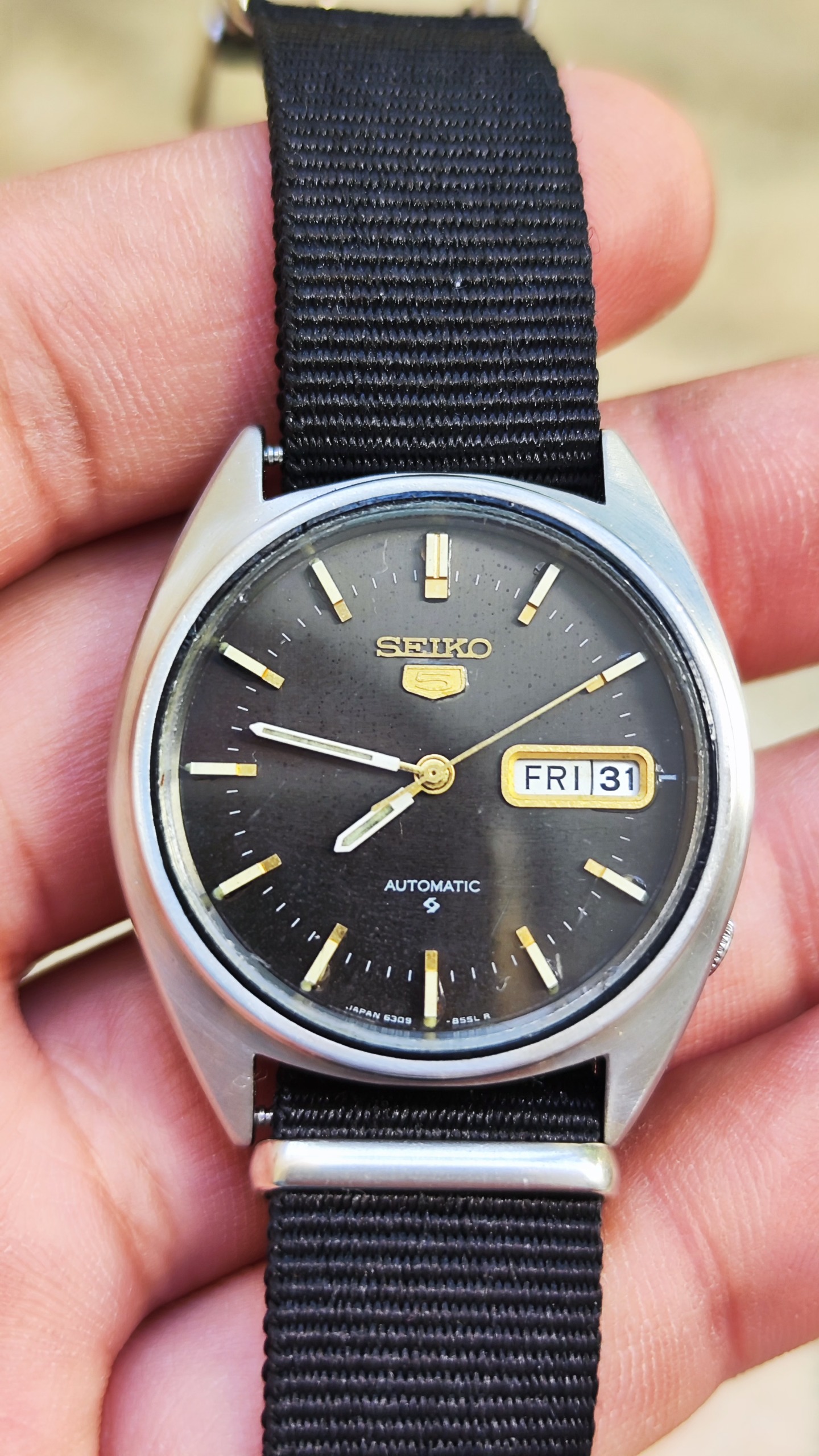 ساعت مچی سیکو اتوماتیک اورجینال بند نیتو مشکی