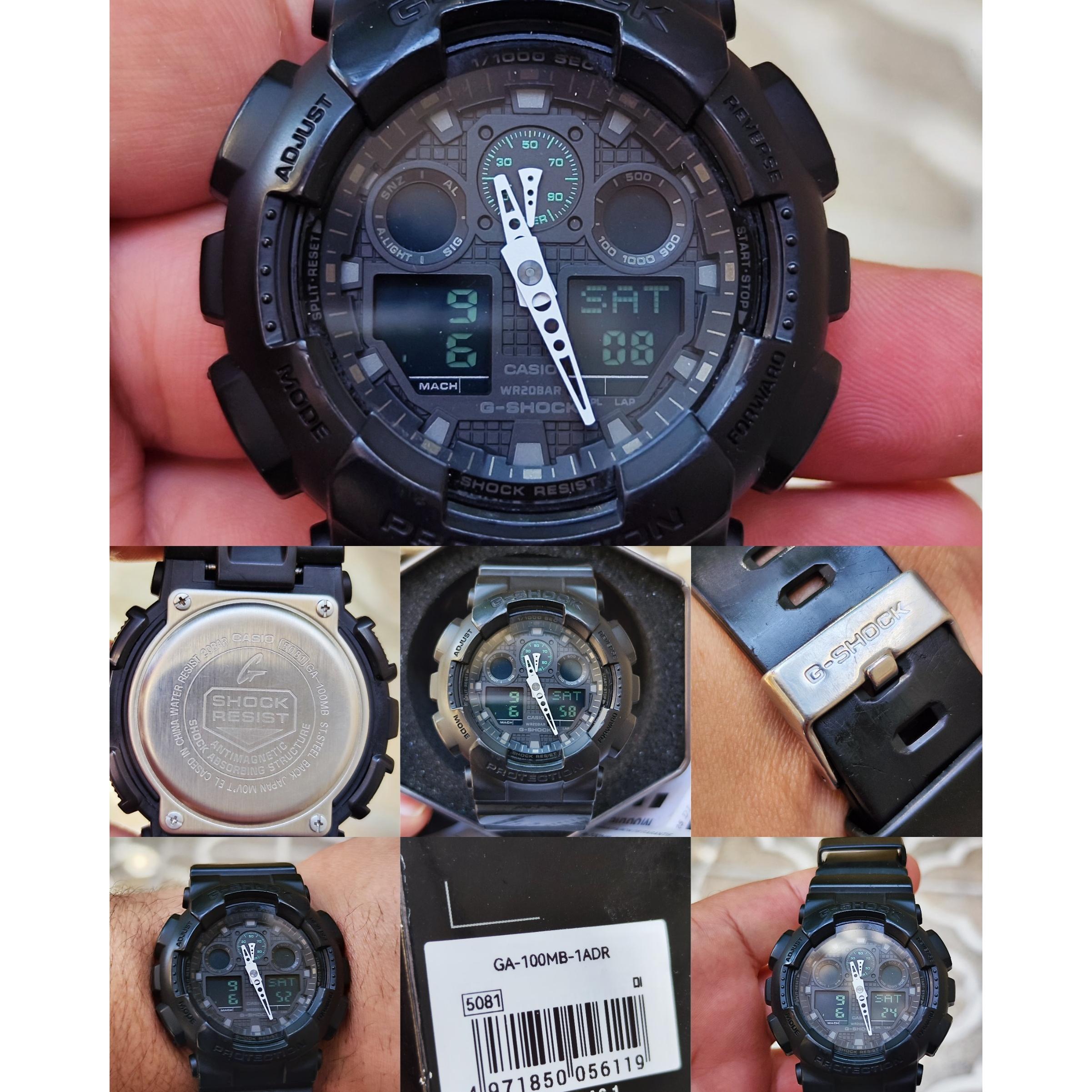 ساعت مچی کاسیو جیشاک اصل gshock ga100 mb