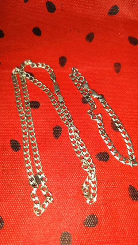 ست نقره گردنبند و دستبند ایتالیایی