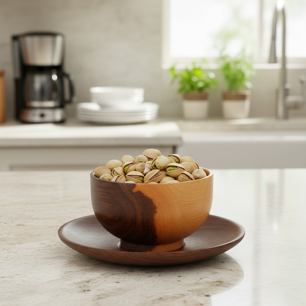 ست کاسه بشقاب آجیل خوری 12 پارچه چوبی