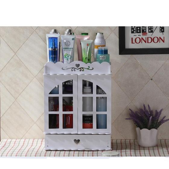 شلف کنسول لوازم آرایش درب دار