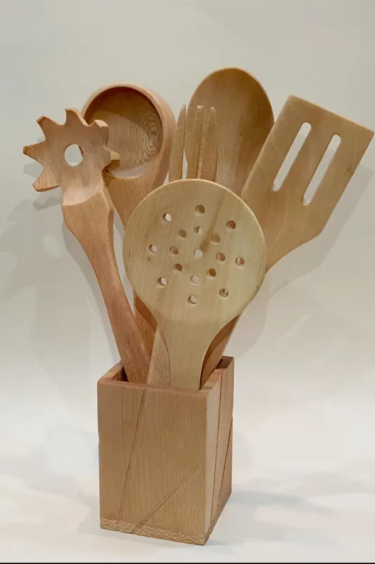 ست کفگیر ملاقه چوبی 7 پارچه چوبلمه