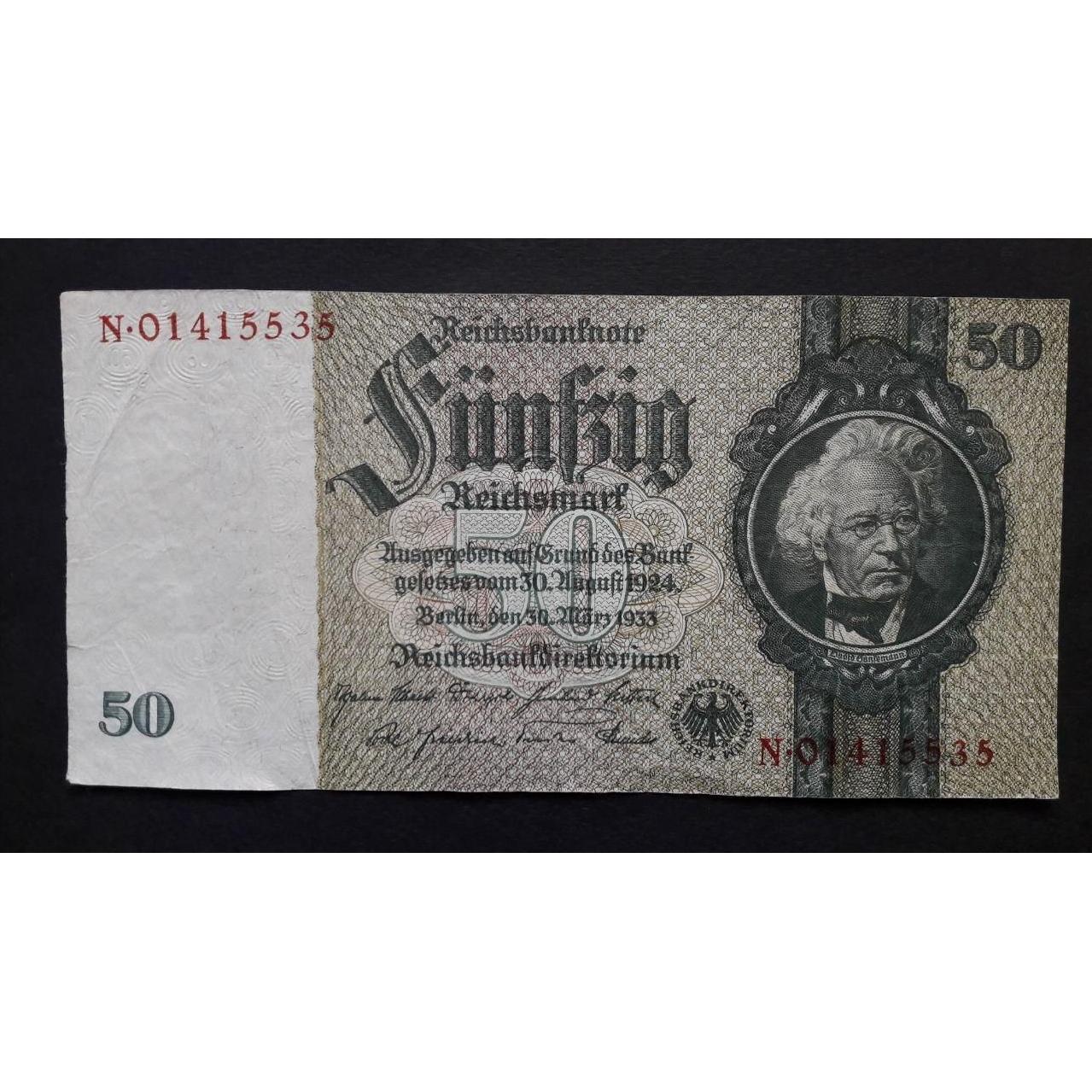 اسکناس 50 مارک آلمان بسیار کمیاب. تاریخ 1933