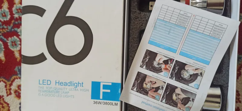 هدلایت c6 اصلی جفت نو اکبند 8تا 48 ولت