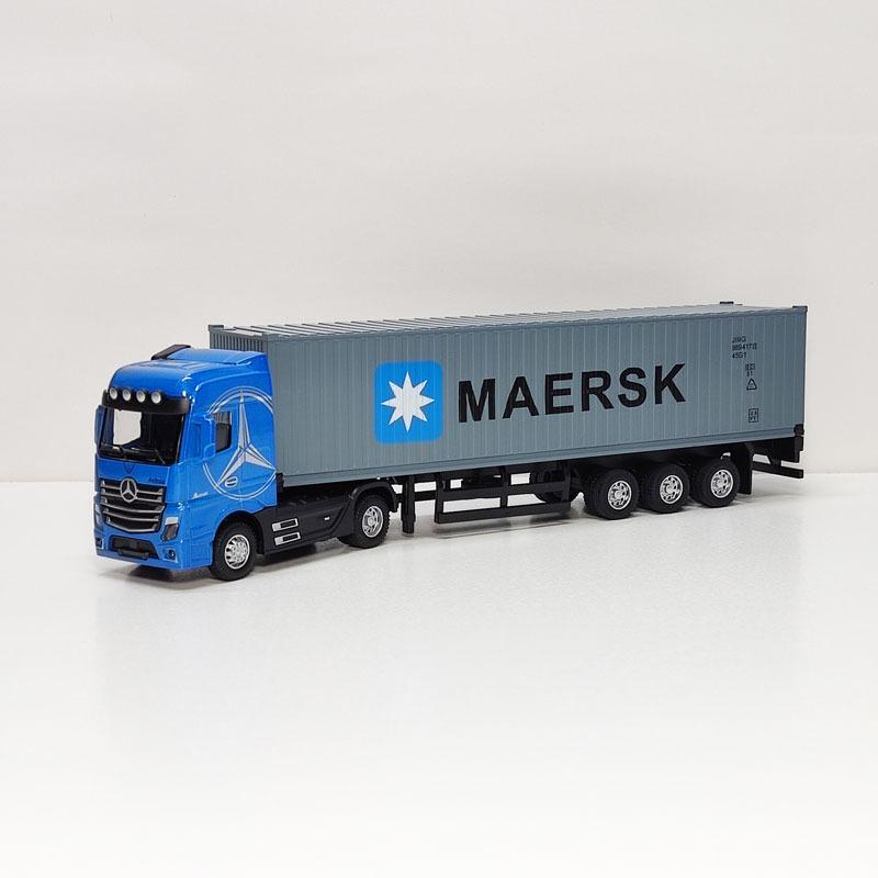 ماکت تریلی کانتینردار مرسدس بنز اکتروس آبی
