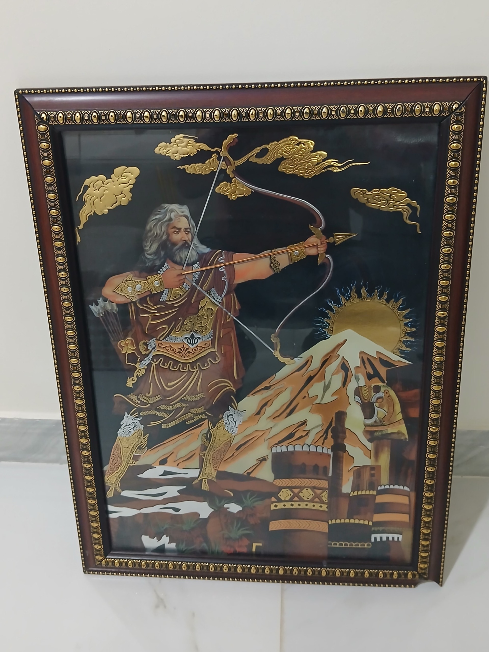 تابلو آرش کمان گیر زمینه مس(توضیحات)