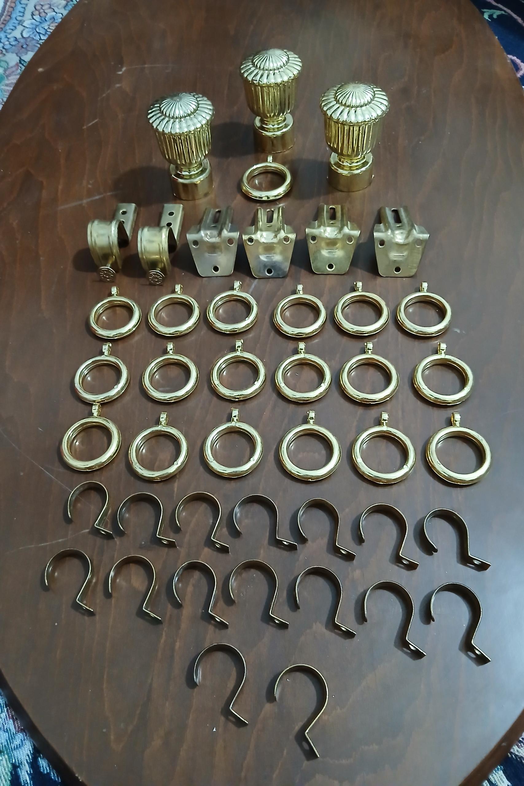 (44) تیکه لوازم میل پرده طلایی