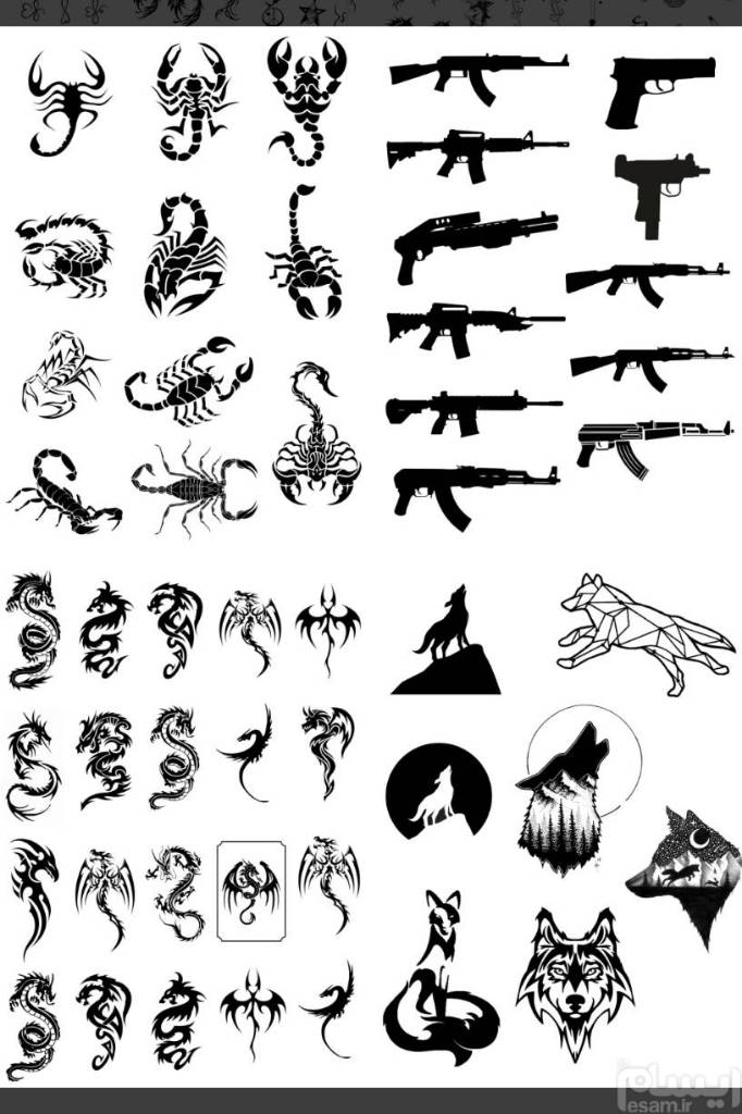 پکیج تاتو موقت پسرانه کد2 (200  طرح مختلف)