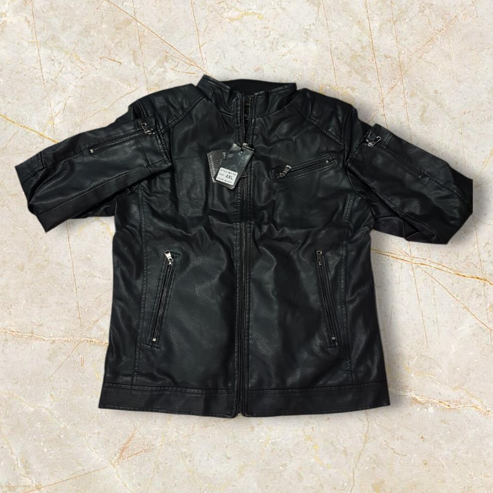 کاپشن چرم ضخیم مشکی