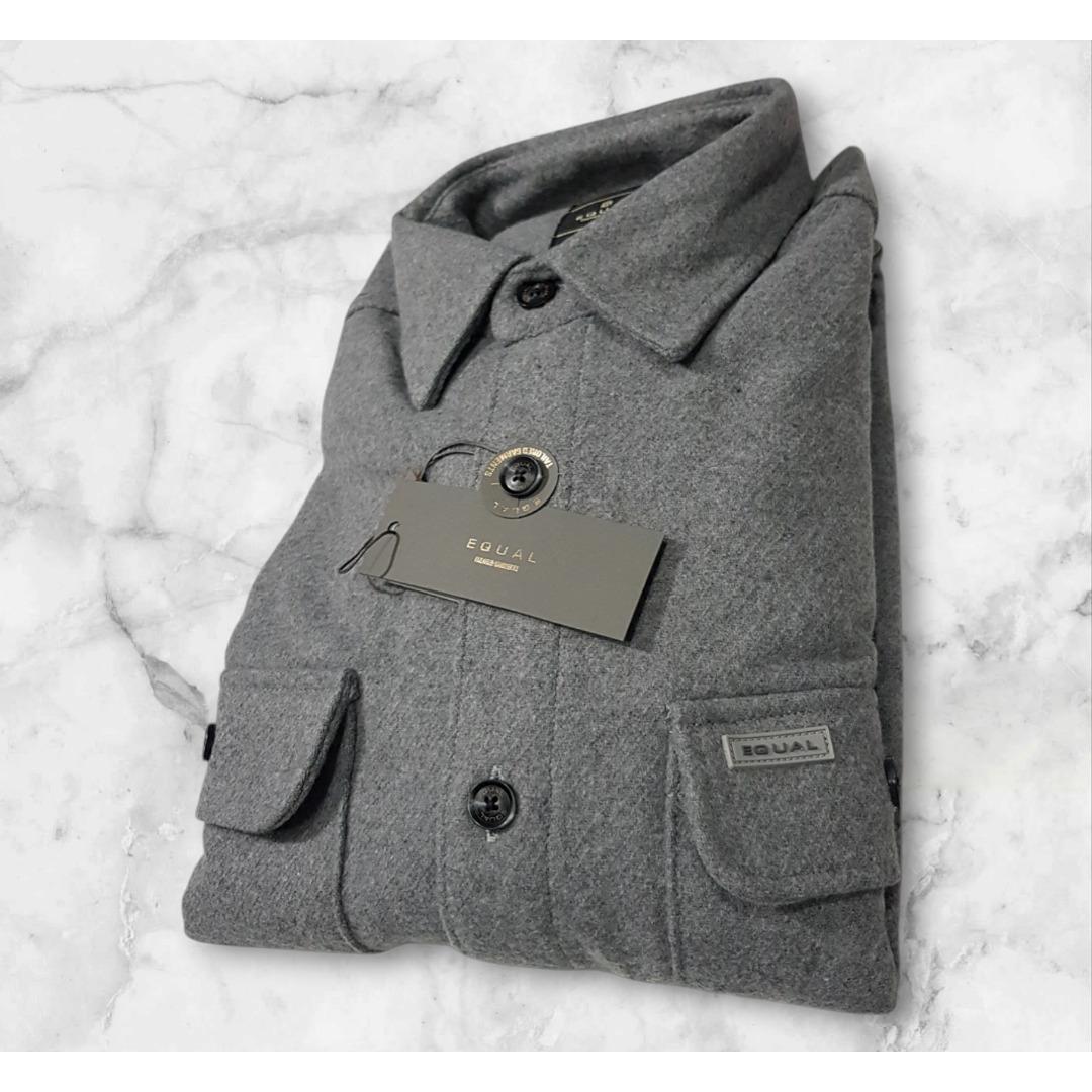 پیراهن پشمی دو جیب طوسی