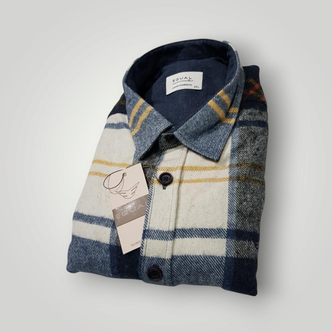 پیراهن پشمی چهارخانه دو سایز