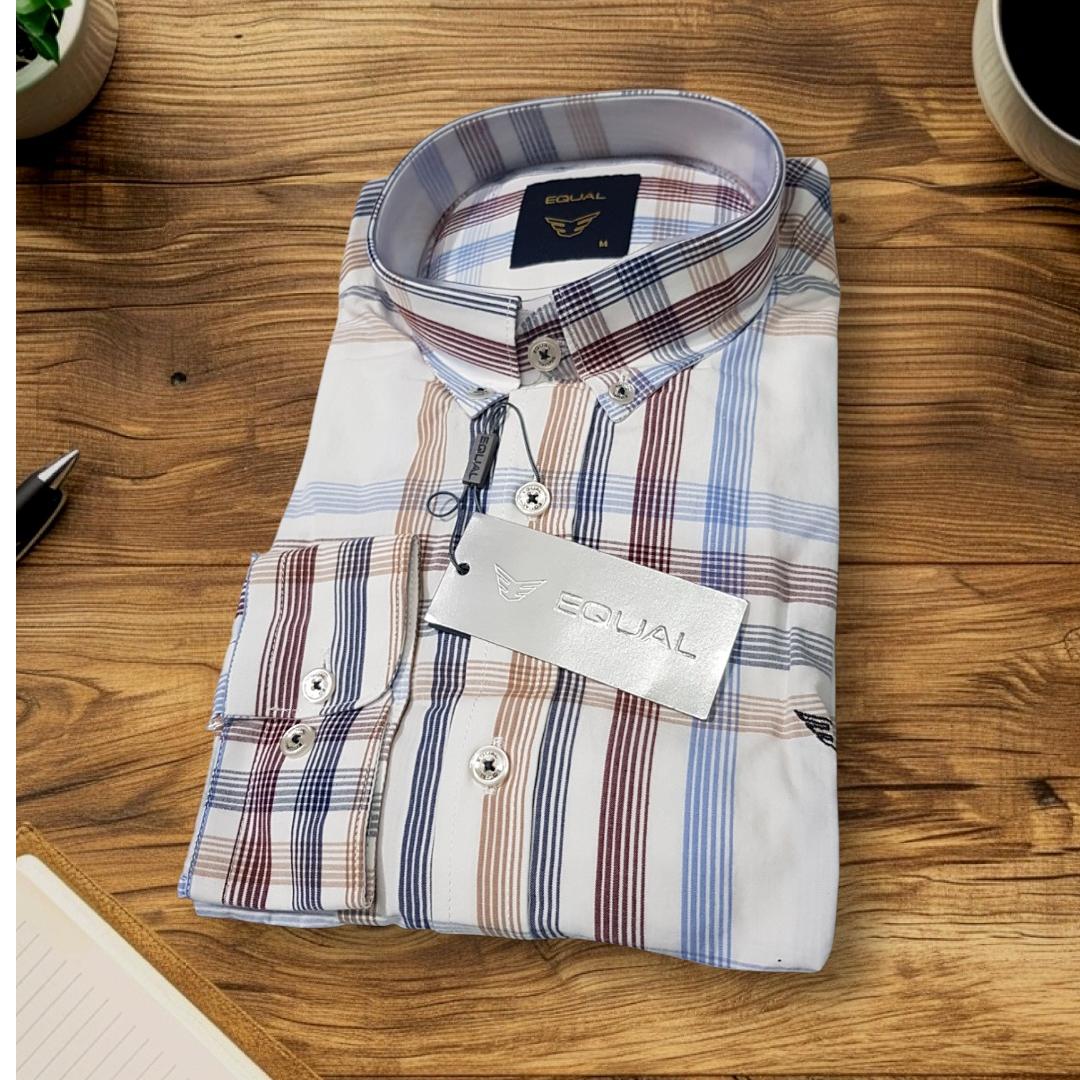 پیراهن چهارخانه نخی چهارفصل