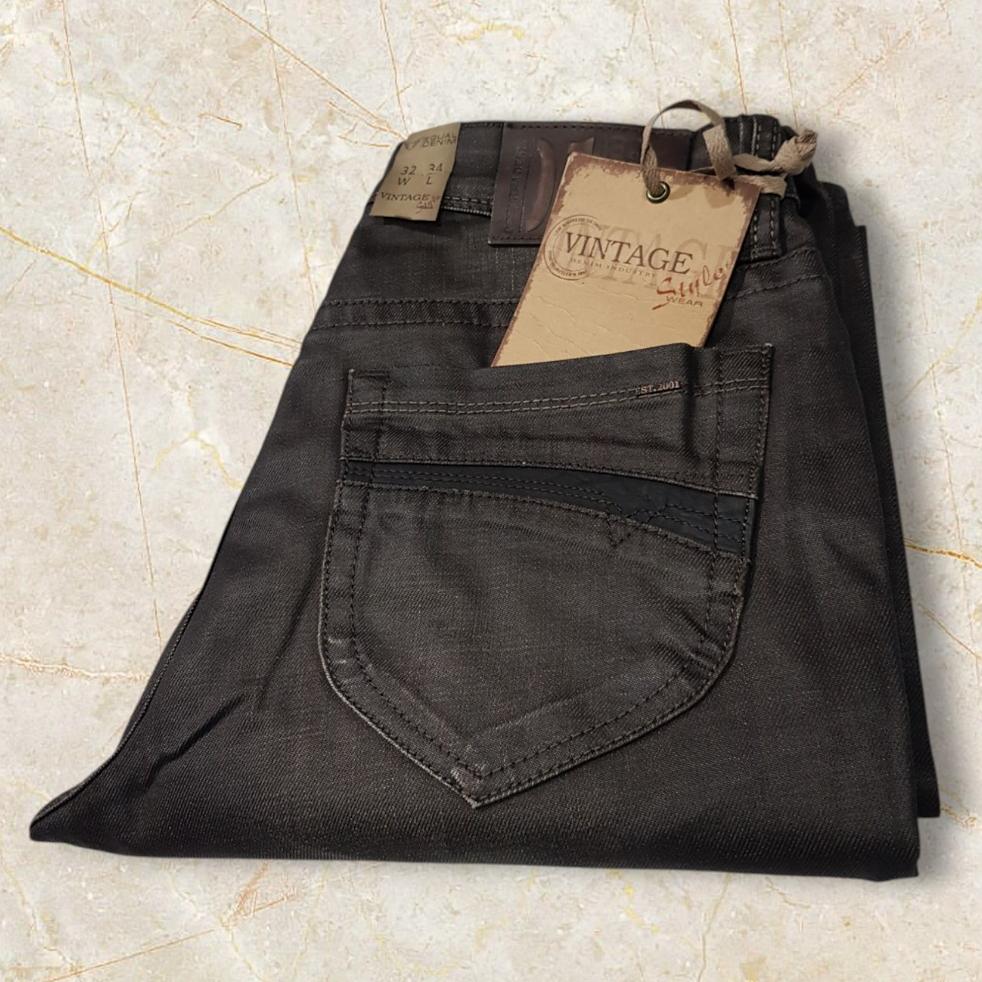 شلوارجین ترک قهوه ای ساده