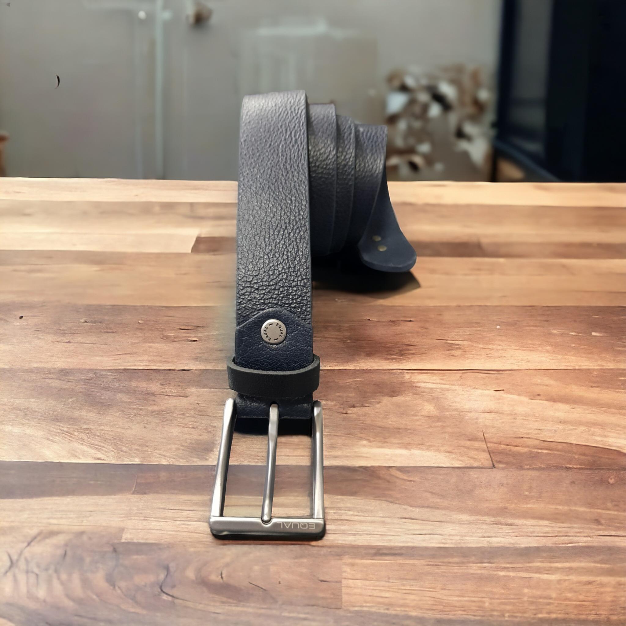 کمربند چرم طبیعی سرمه ای ترک