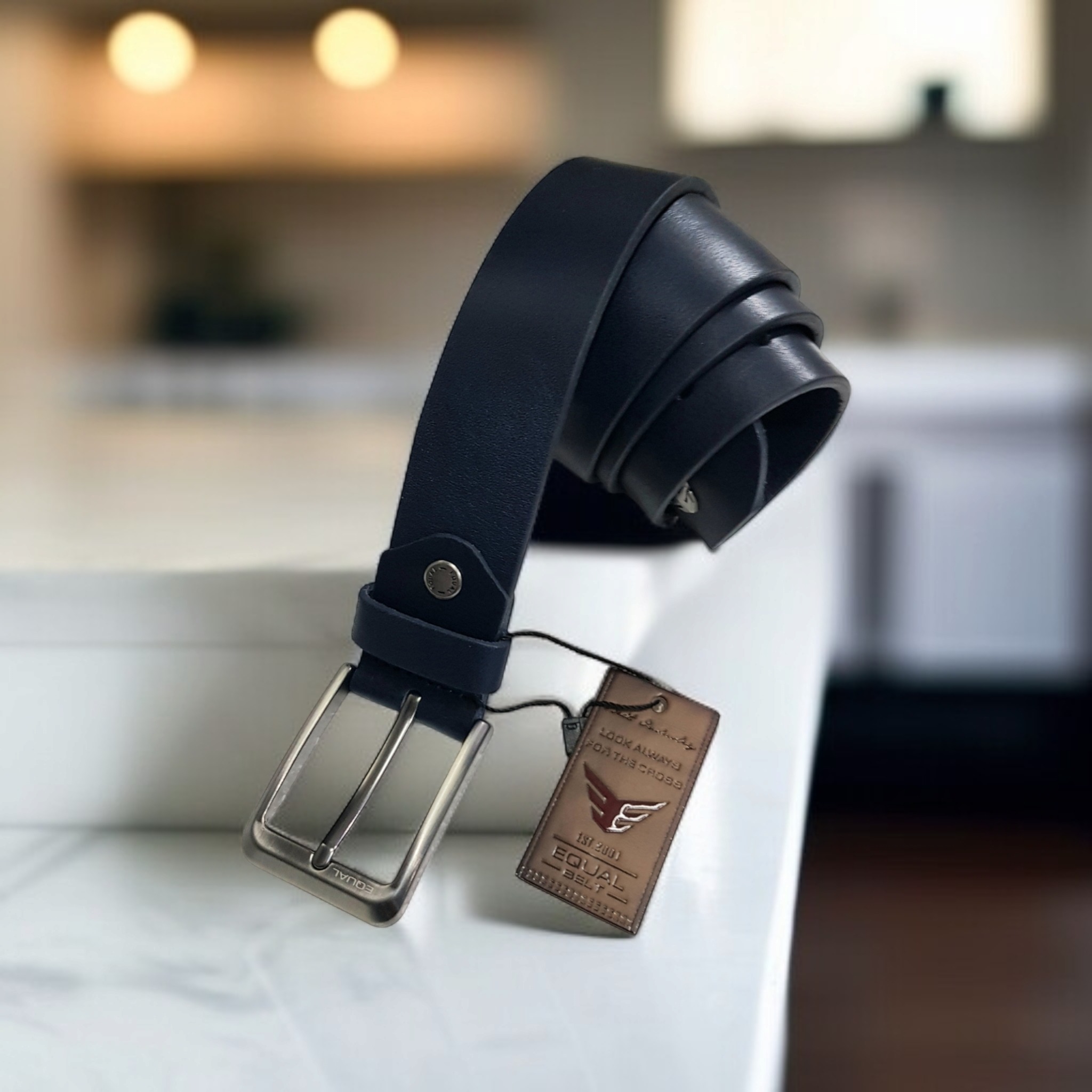 کمربند ترک چرم طبیعی سرمه ای