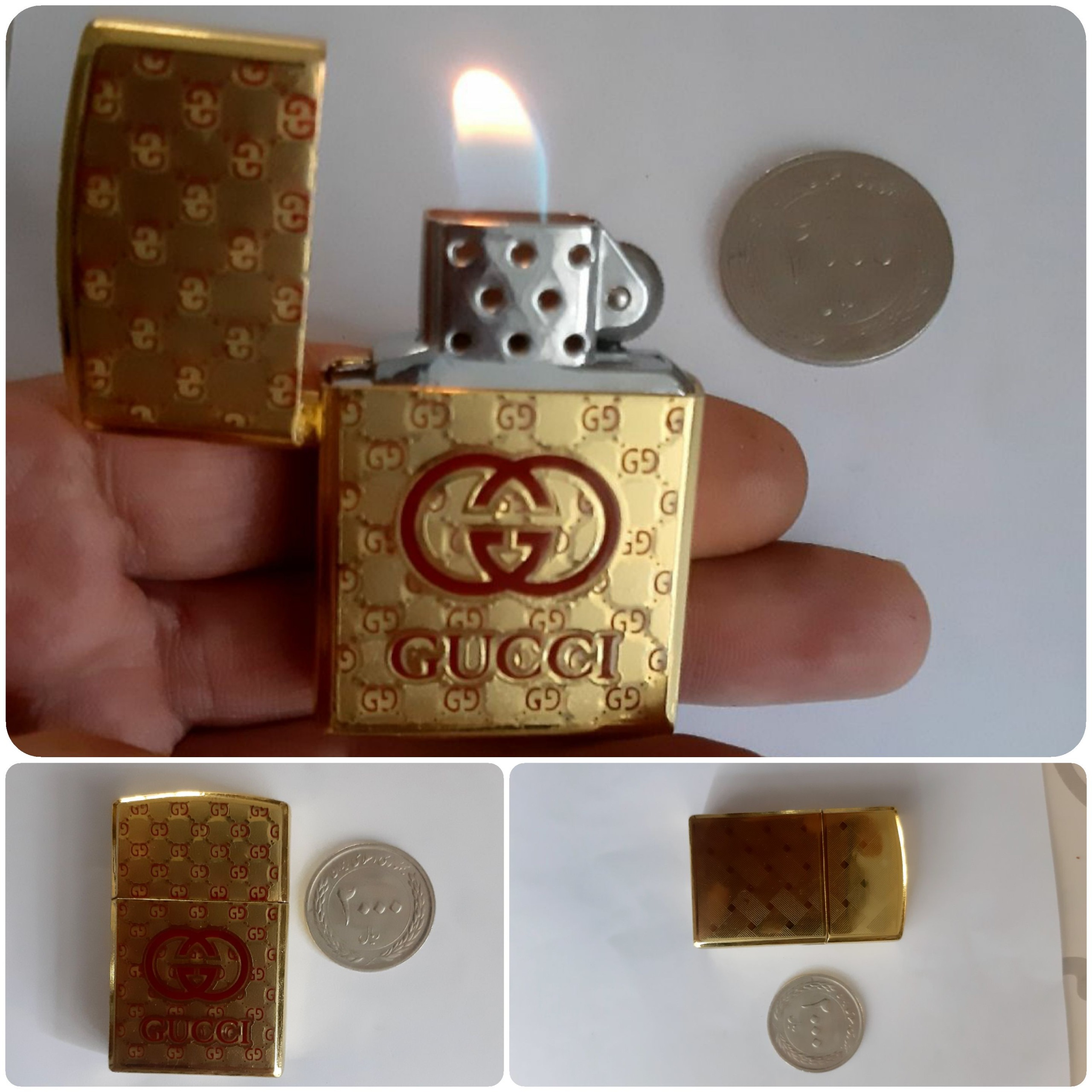 گوچی GUCCI طلایی گازی سنگی زیبا و تمیز