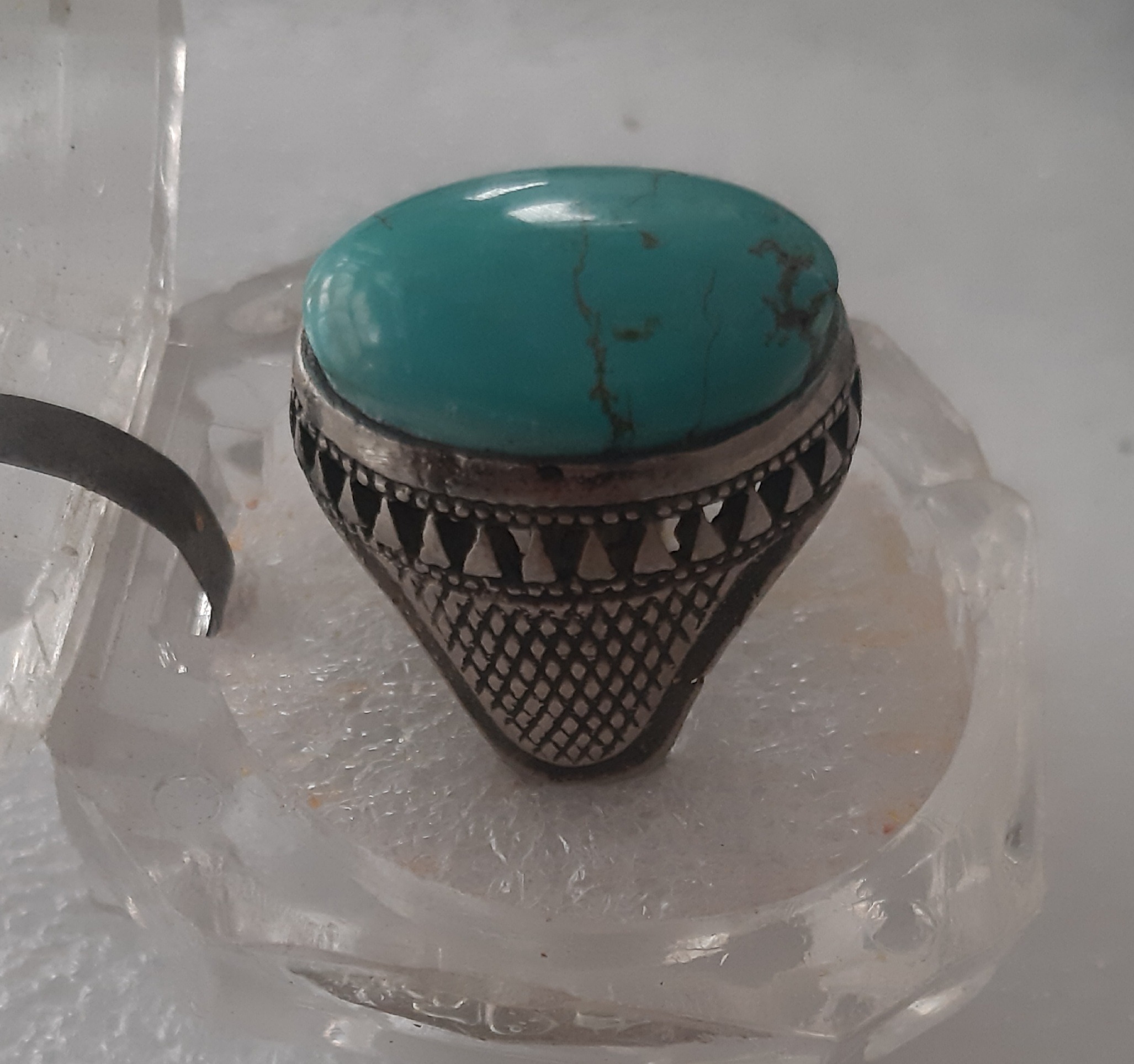 انگشتر فیروزه خاص کرمان نگین فوق العاده زیبا