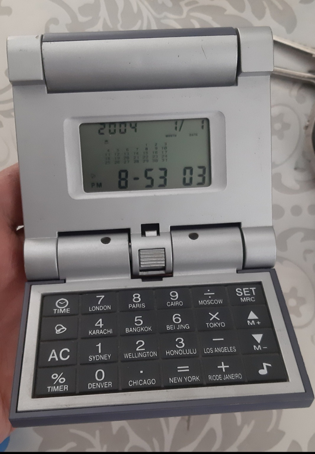 ساعت ماشین حسابدار رومیزی زنگ آلارم