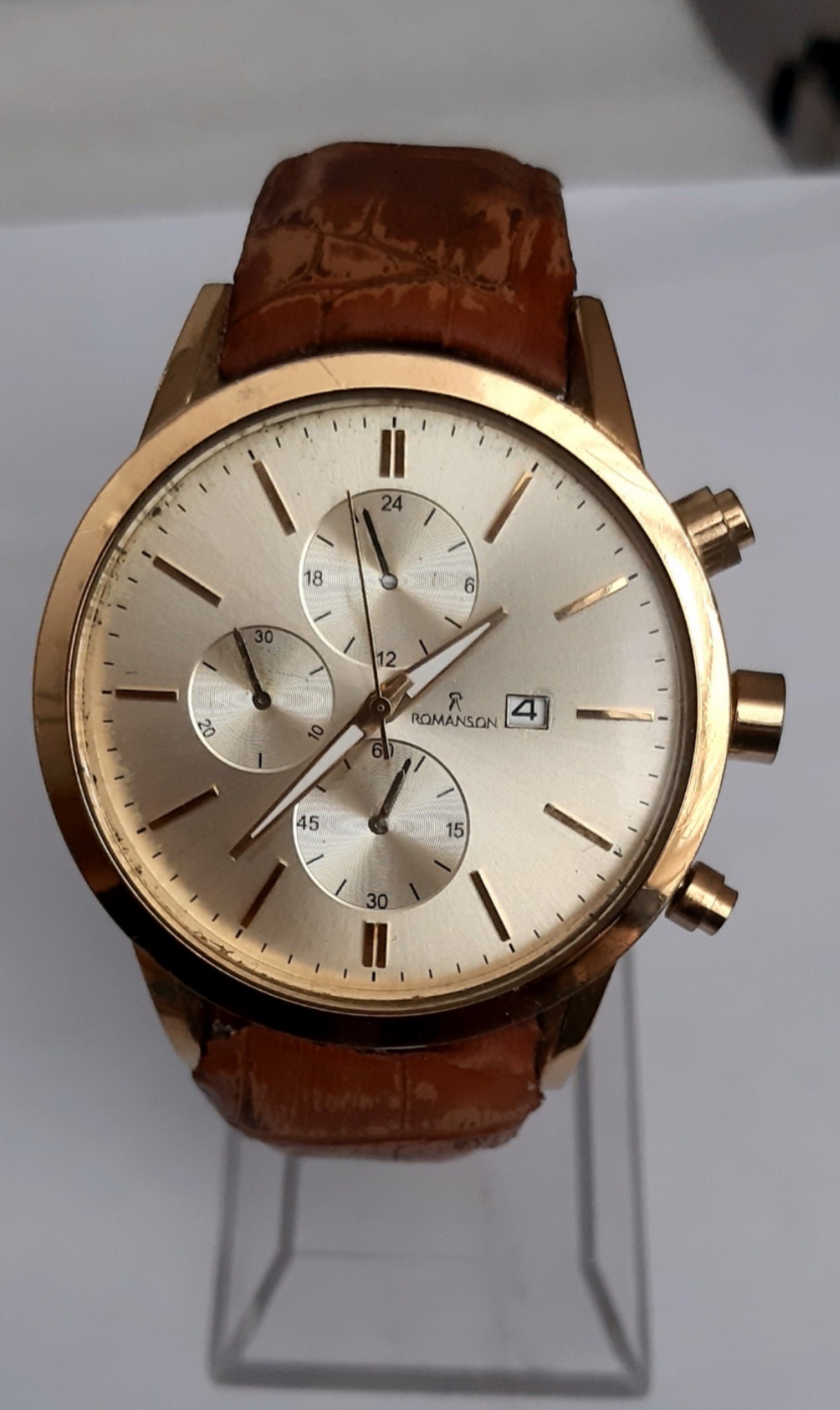 رومانسون کوارتز طلایی مردانه تک موتوره