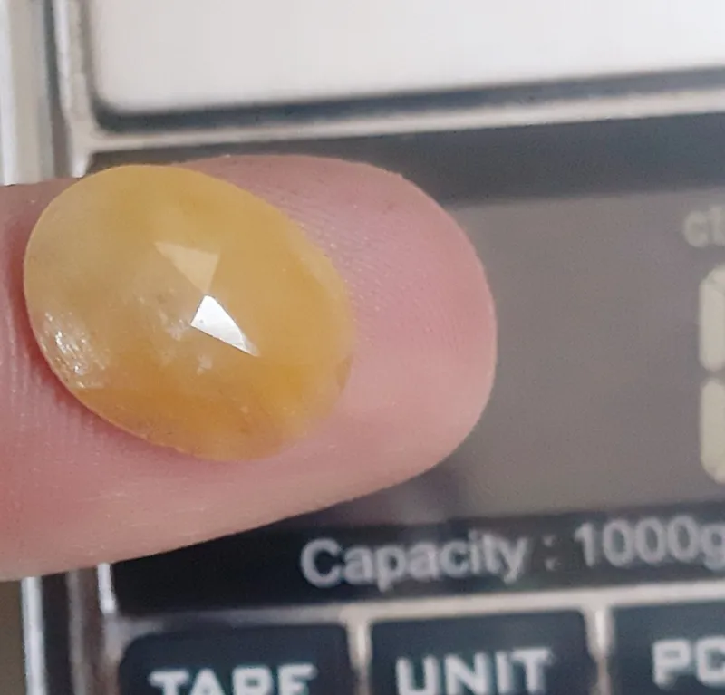 نگین یاقوت زرد معدنی پاک کوچک 6ct