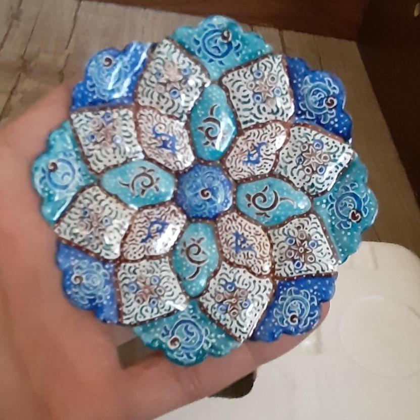 دیوارکوب مسی نقاشی میناکاری 12 سانتی