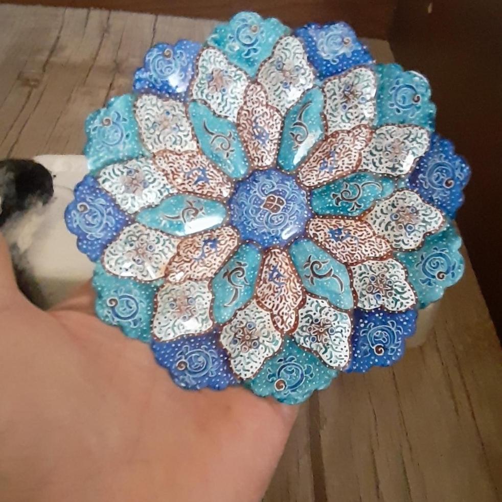 بشقاب دیوارکوب مسی میناکاری 13cm
