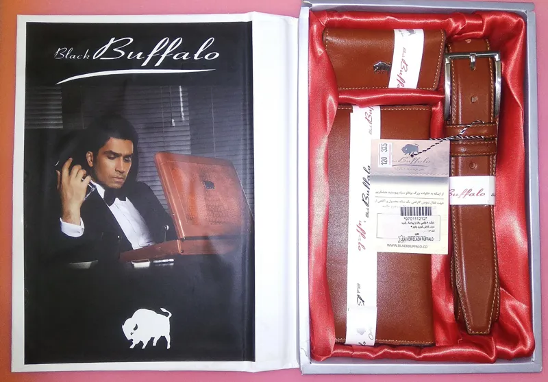 ست هدیه مردانه صادراتی چرم بوفالو کار دست