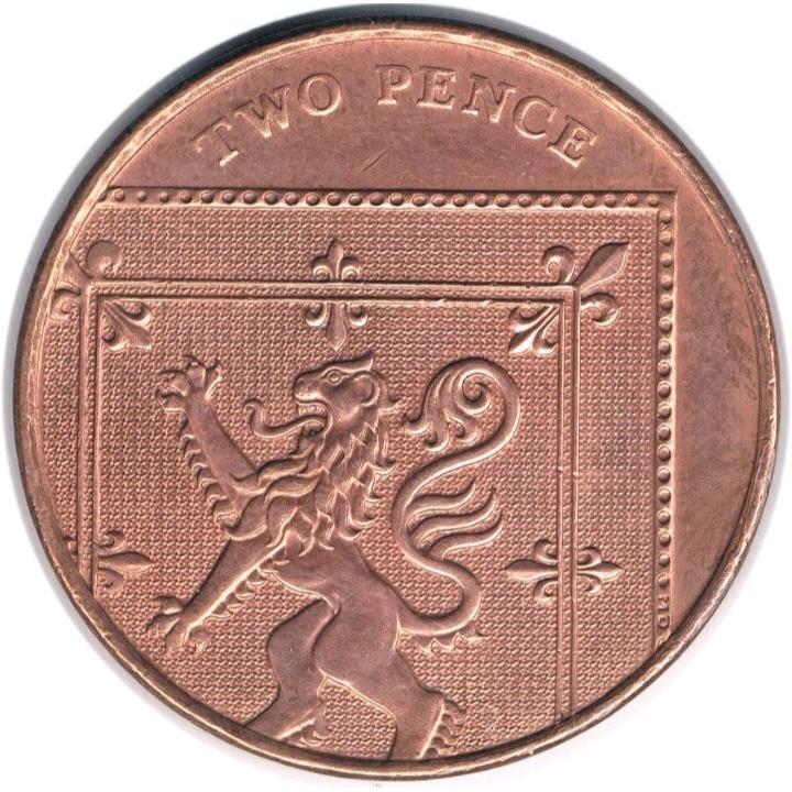 سکه 2 پنی بریتانیا الیزابت تاج دار