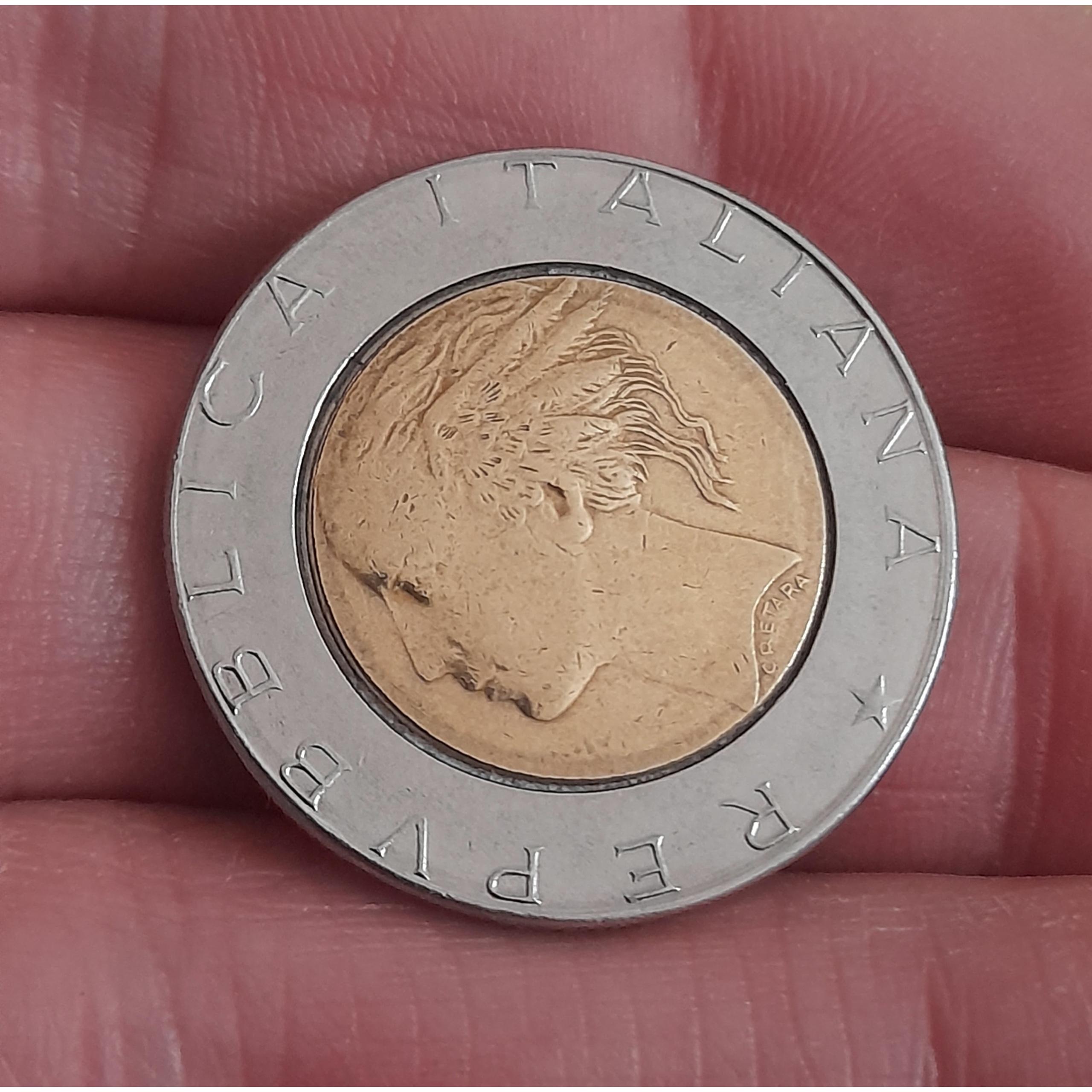 سکه یادبودی 500 لیر ایتالیا (کمیاب) درجه1