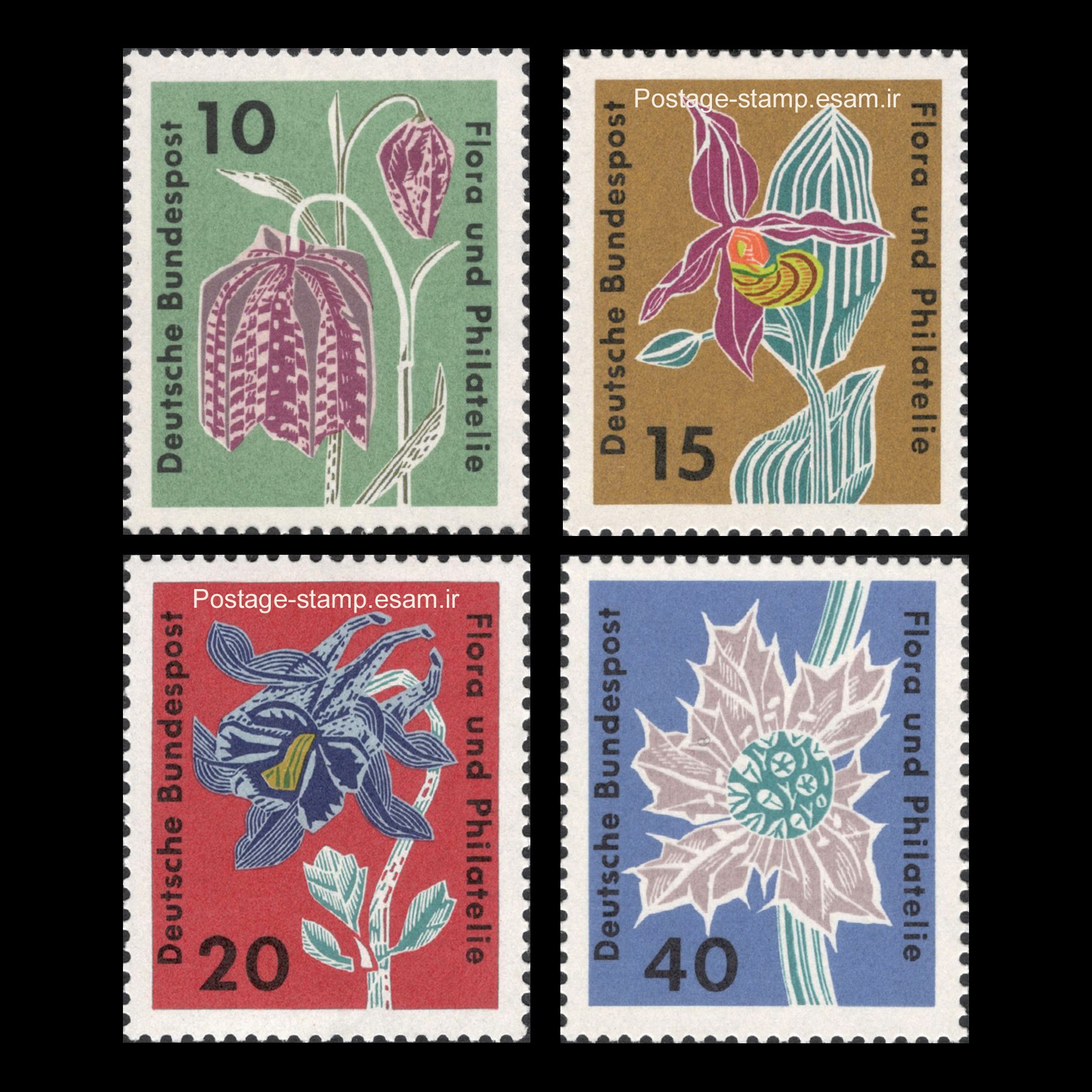 تمبر آلمان غربی - سری کامل - گل و گیاه - 1963
