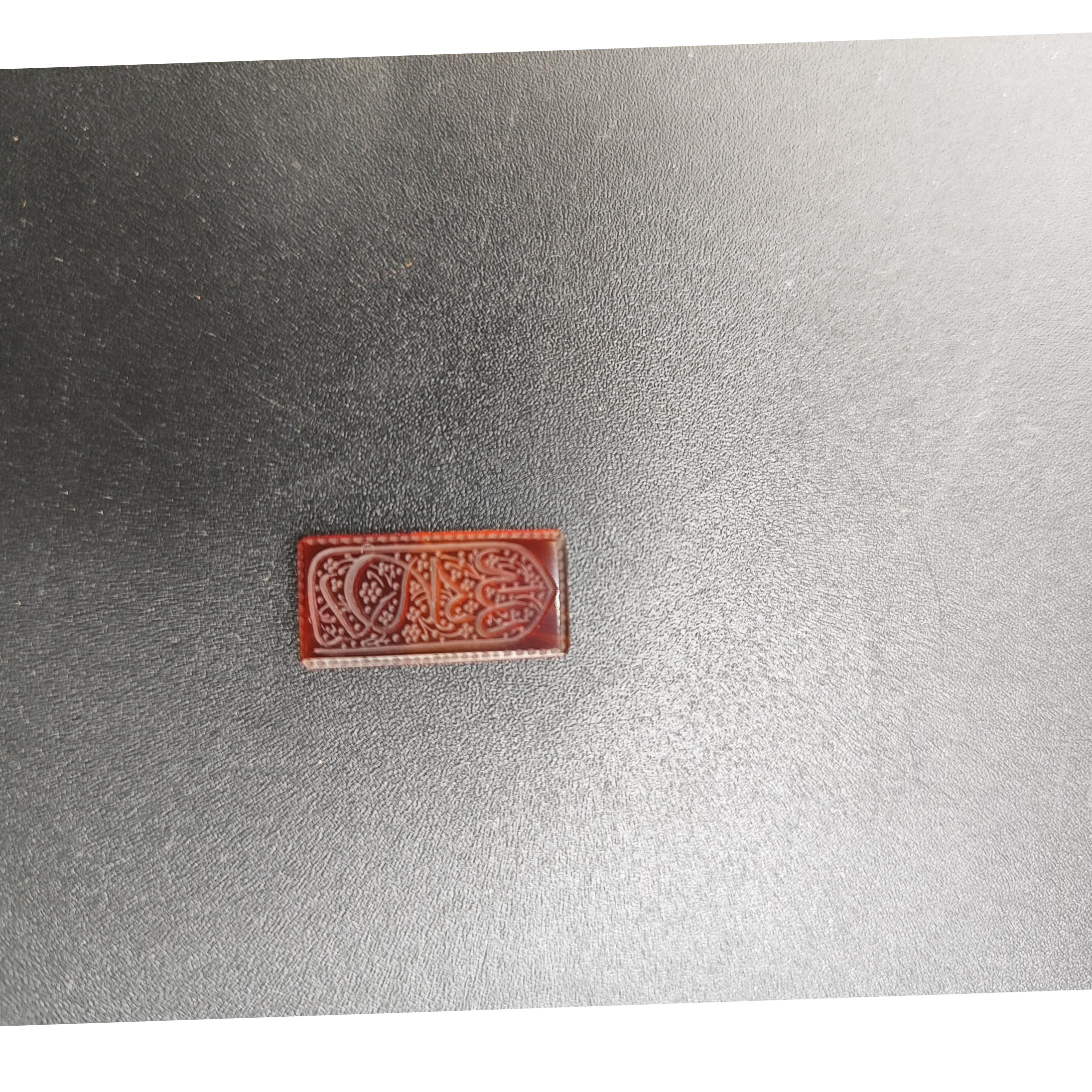 نگین عقیق حسبی الله خط دستی